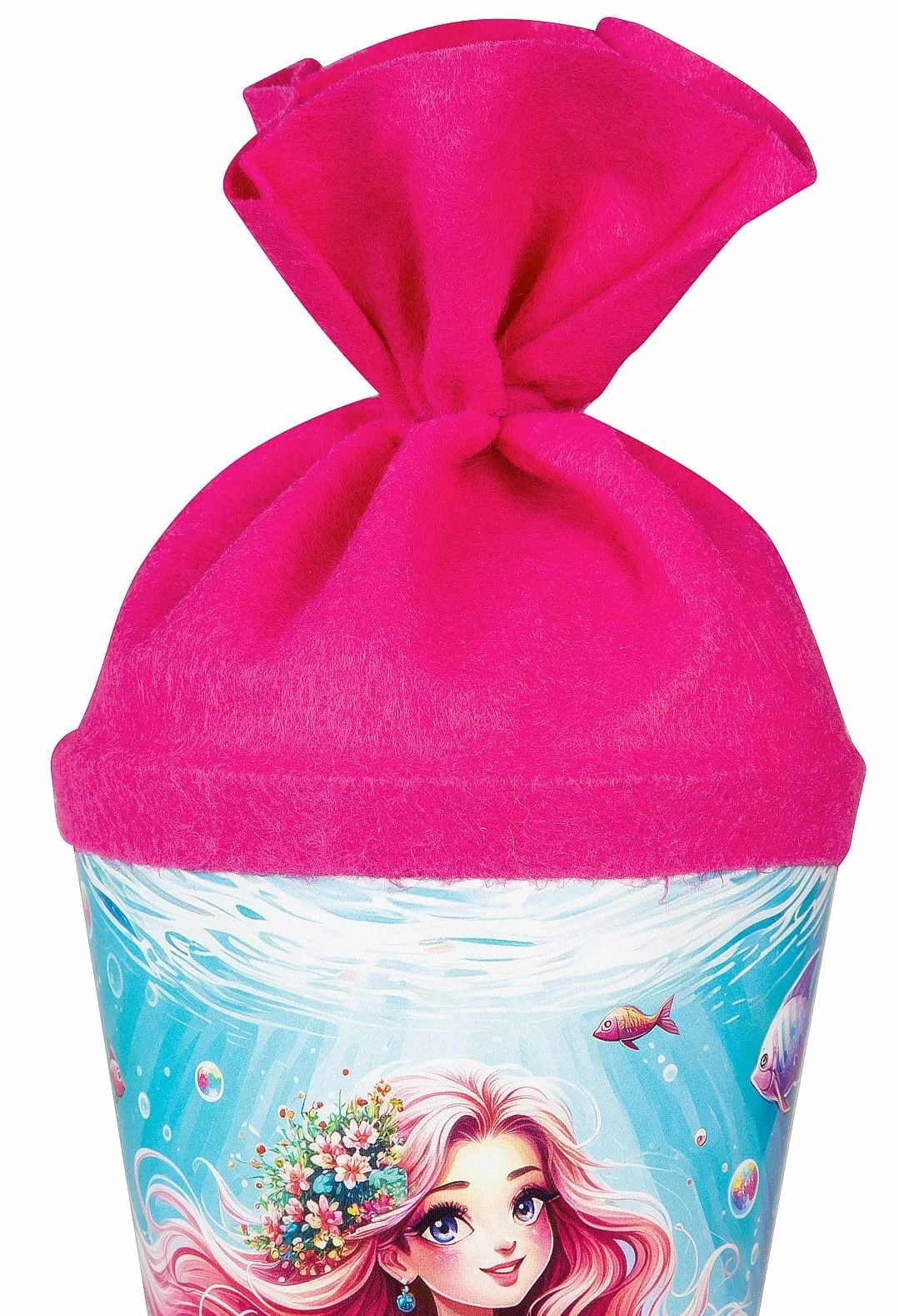 Goldbuch Sac Cadeau Princesse AQUARINA 35 cm Bleu océan Motif sirène Carton laqué Fermeture Feutre