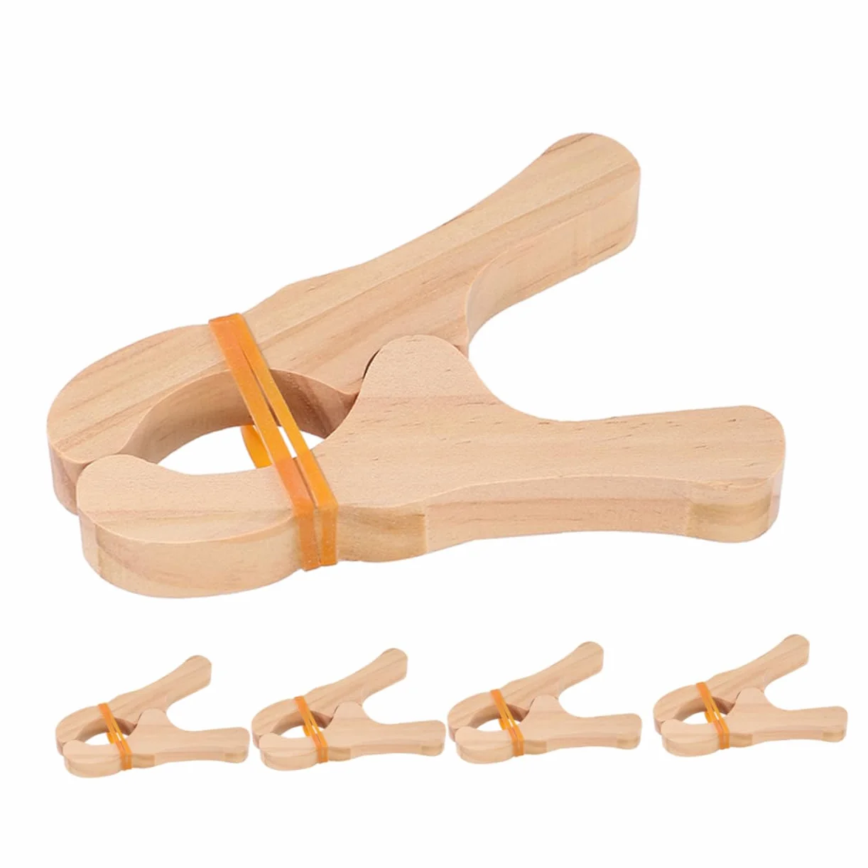 DOITOOL Lot de 5 Pinces de Jeu en Bois pour Enfants Kit Construction Fort Montessori