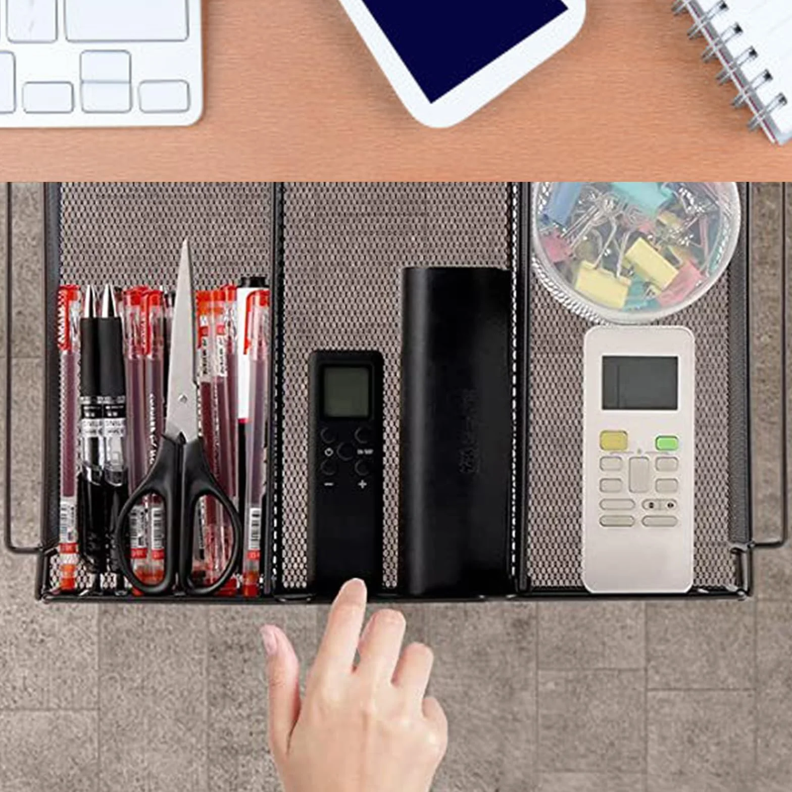 Tiroir de Bureau Organisateur Sous Table Caché pour Maison École