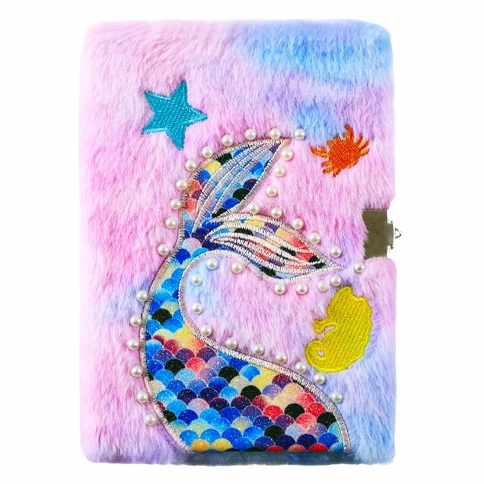 Carnet de Sirène Journal Intime à Paillettes Couverture Rigide Bloc-notes à Broderie