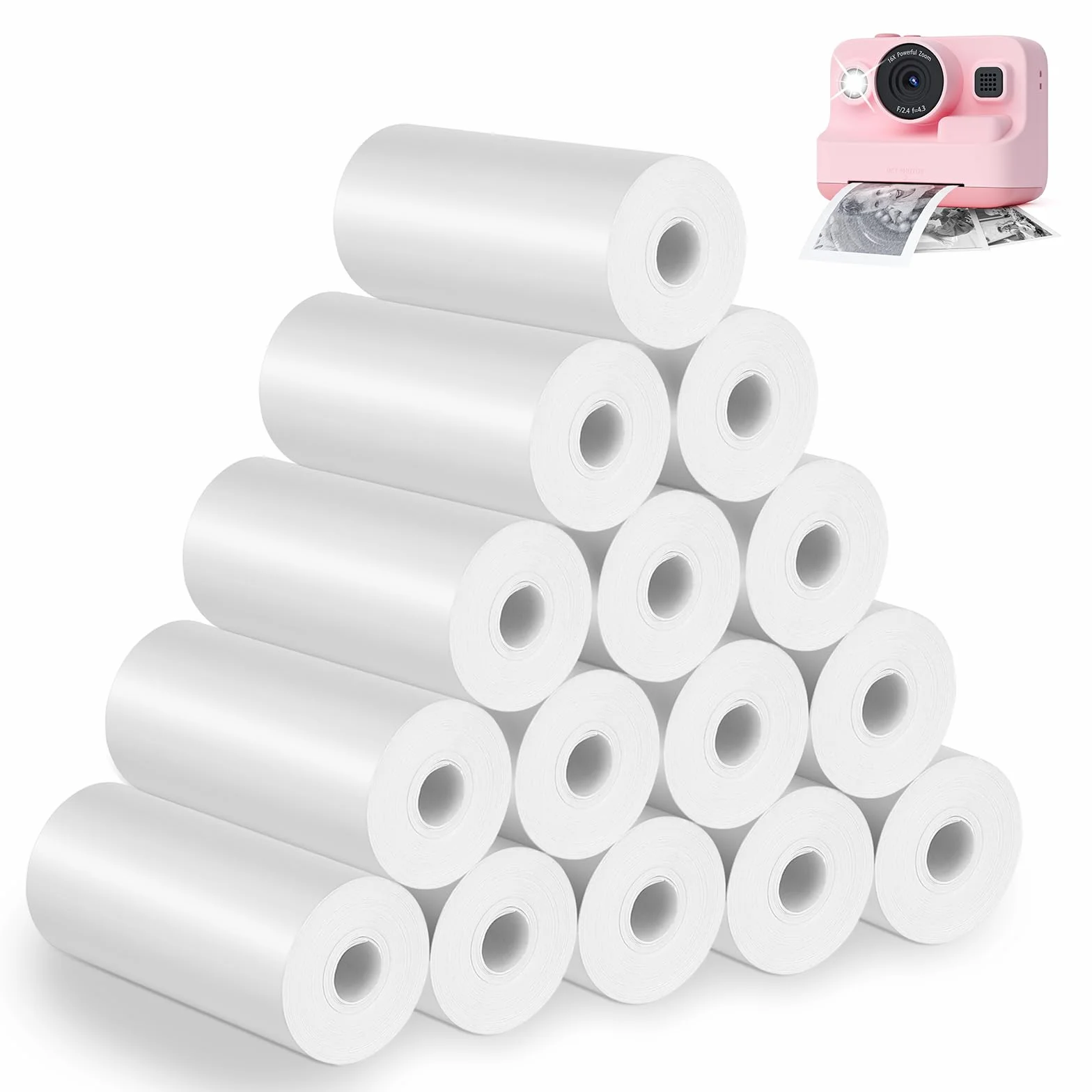 Papier Thermique pour Appareils Photo Instantanés 57 mm x 500 mm 15 Bobines