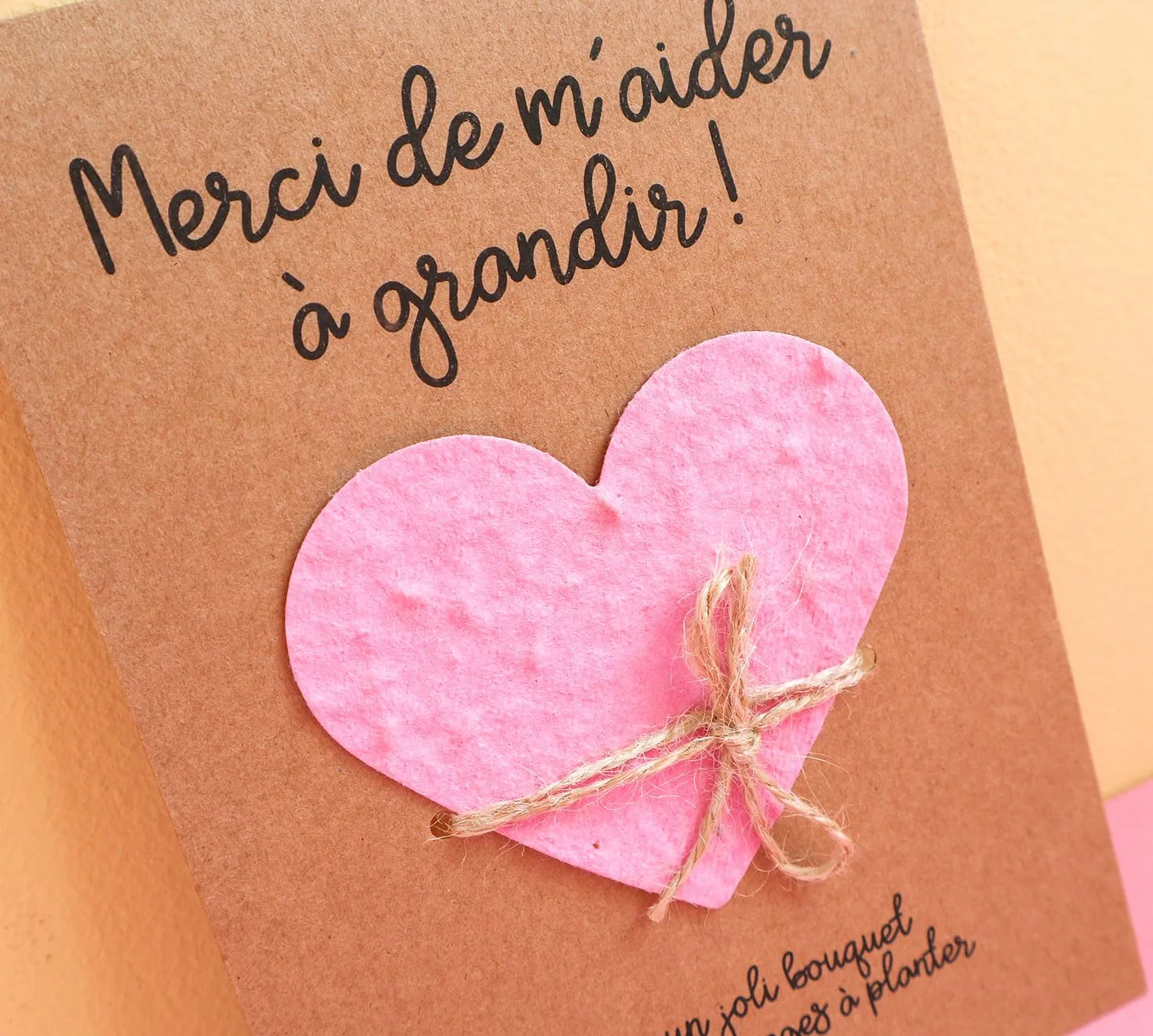 Carte cadeau nounou maîtresse ATSEM coeur à planter