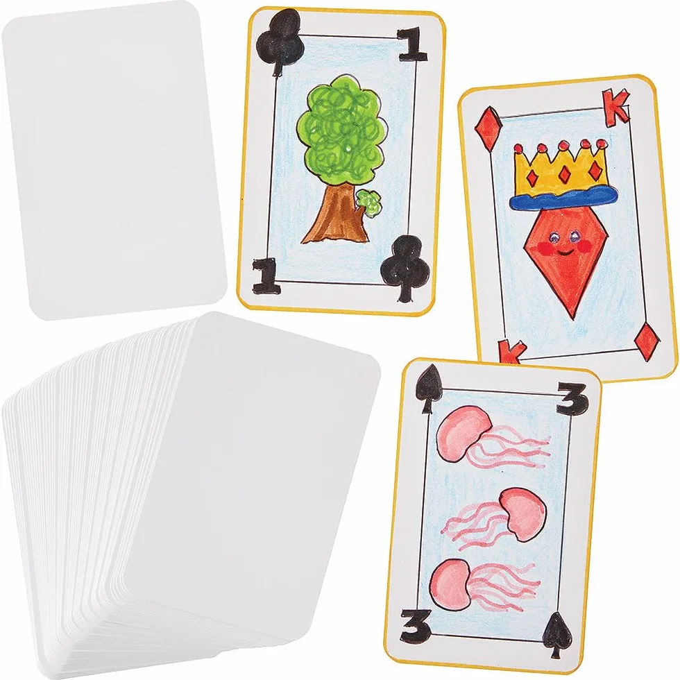 Baker Ross FN554 Cartes à Jouer Vierges Lot de 3 - Créez Vos Propres Cartes