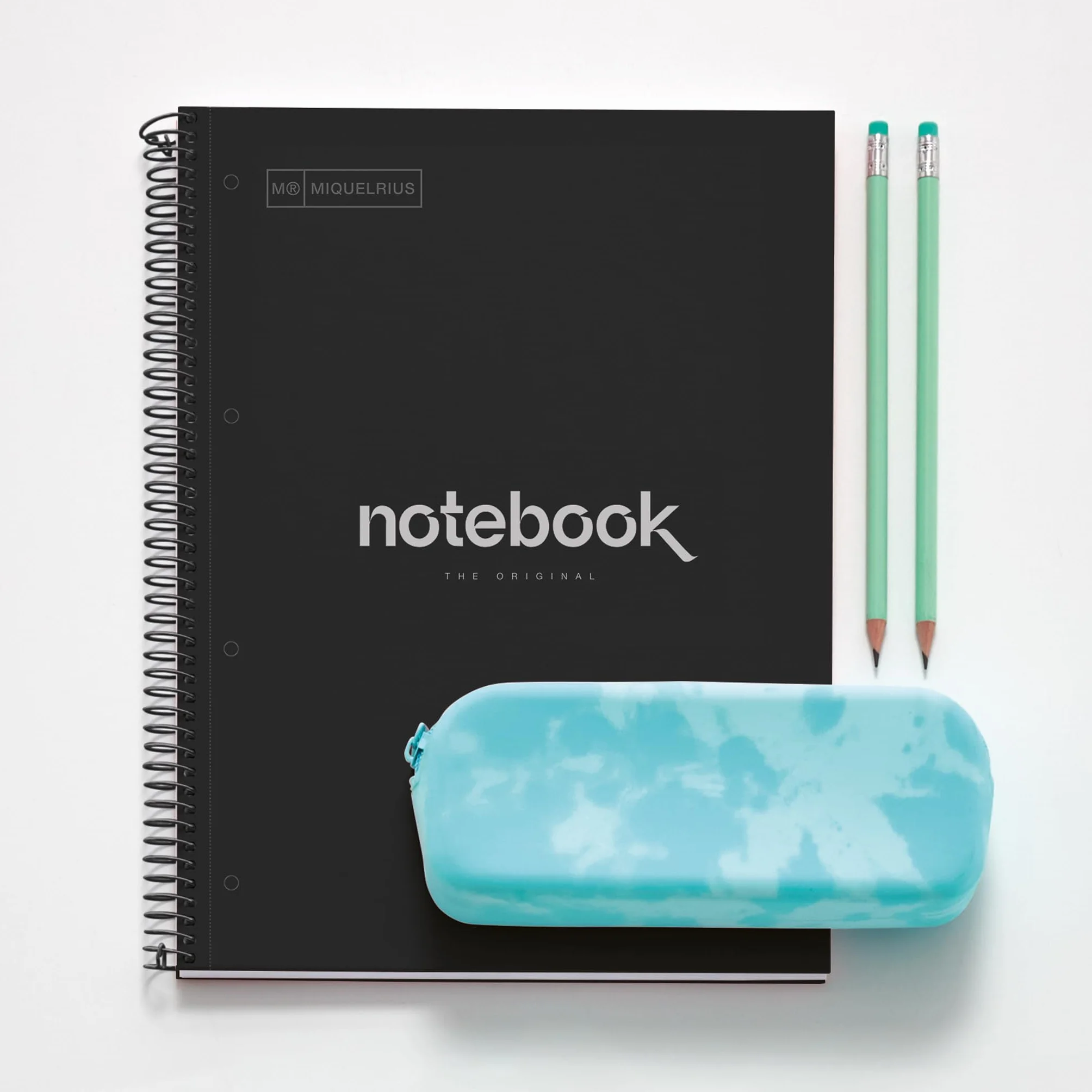 Miquelrius Cahier A4 ligné 7 mm Emotions 80 feuilles 90 g/m² spirale microperforée couverture extra rigide noir