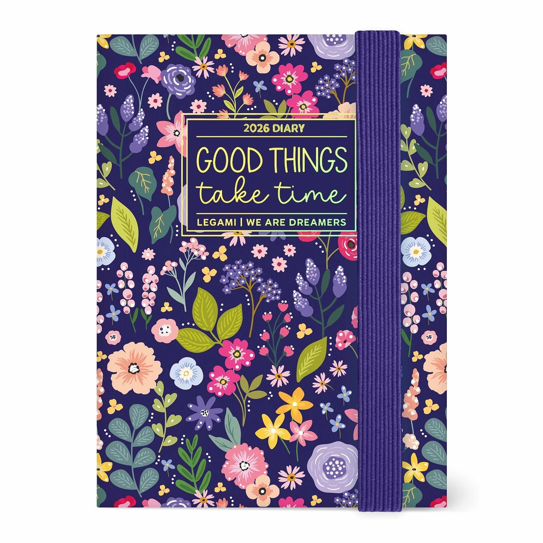 Legami Agenda hebdomadaire photographique Mini 2026 Flowers 12 mois carnet d'adresses fermeture élastique papier FSC certifié 8 x 11 cm