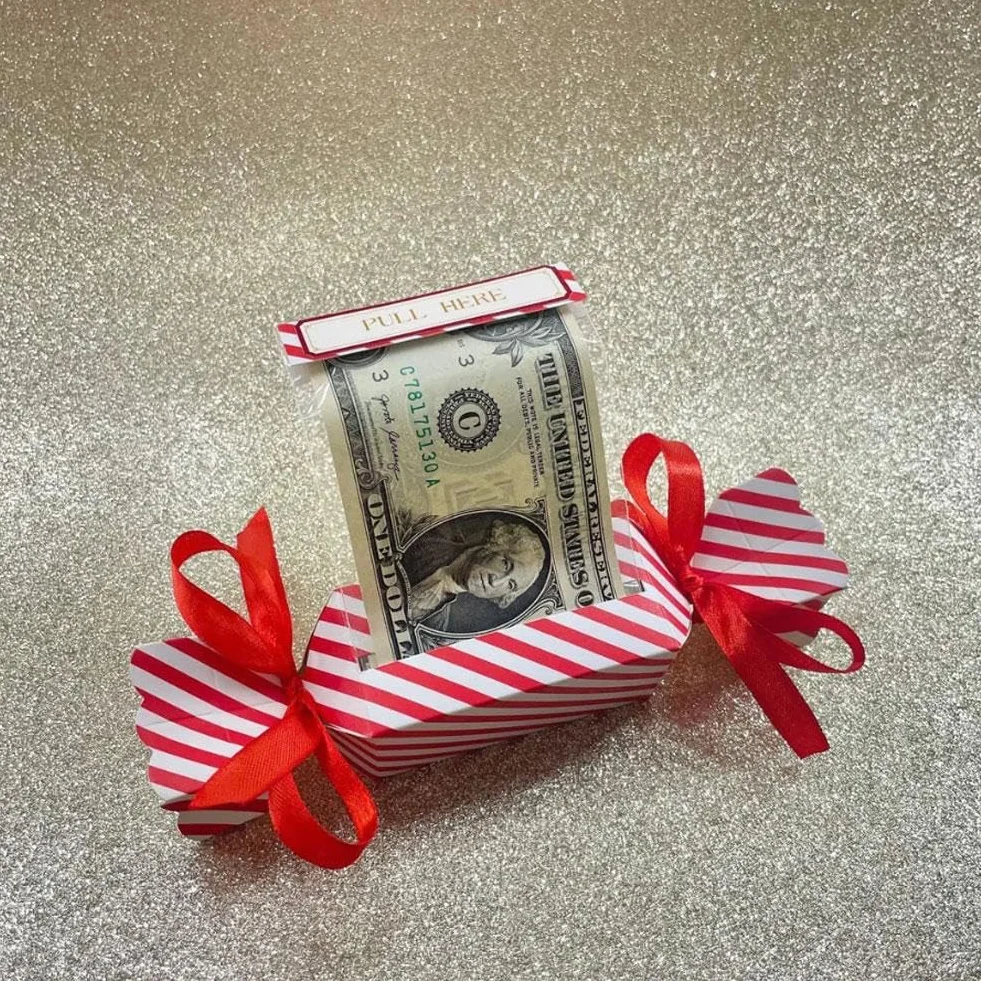 Pochette surprise Noël argent liquide boîte cadeau carte extractible porte-espèces boîte à billets rouge