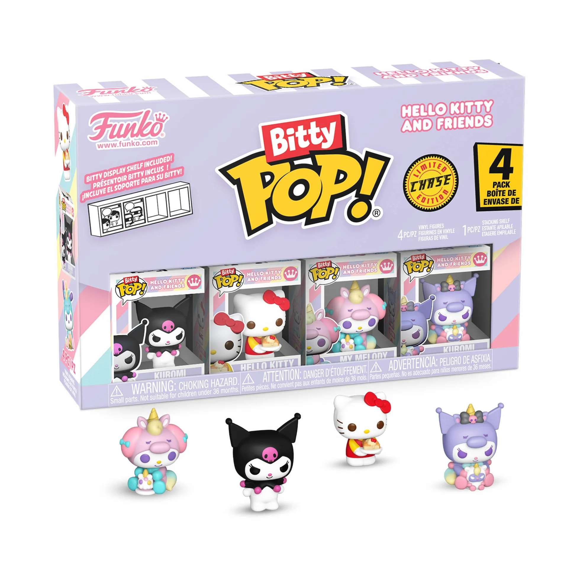 Funko Bitty Pop! 4 Pack Hello Kitty and Friends Kuromi My Melody Mystery Mini Figure 0.9 Inch