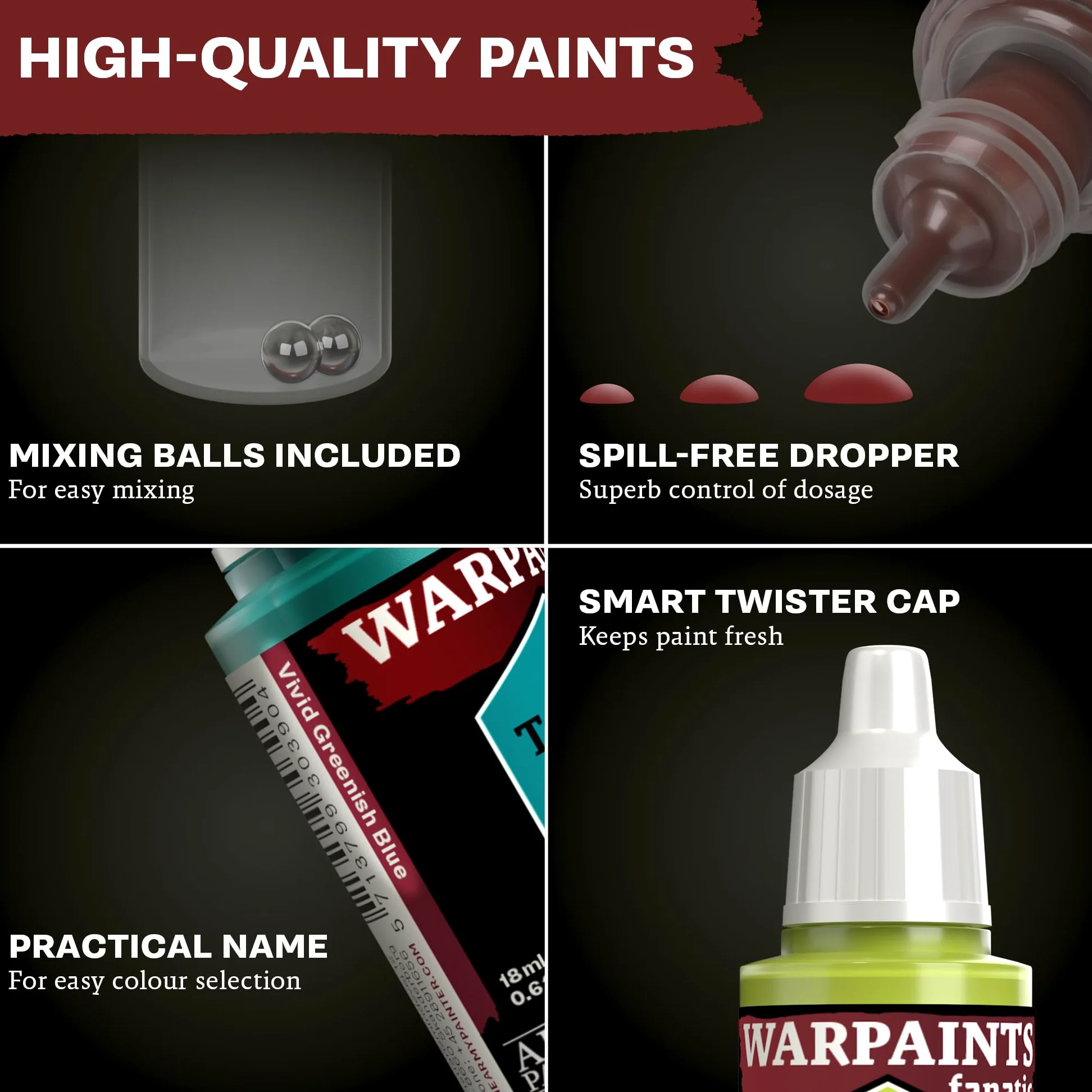 The Army Painter, Warpaints Fanatic Most Wanted Combo Set, 22 x 18 ml | Teintes de peau, métalliques, effets, lavis, apprêt, 1 pinceau & 1 figurine, D&D & Warhammer