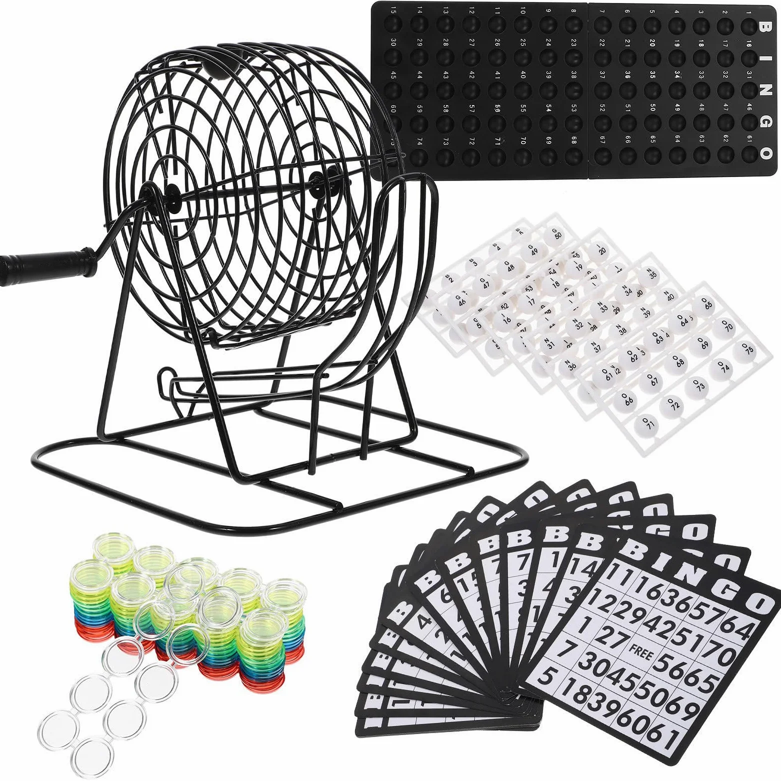 Jeu de Loto Bingo en Fer Noir, Machine à Tirage Manuelle pour Bars et Maisons, de Table Multifonctionnel Engageant et Robuste