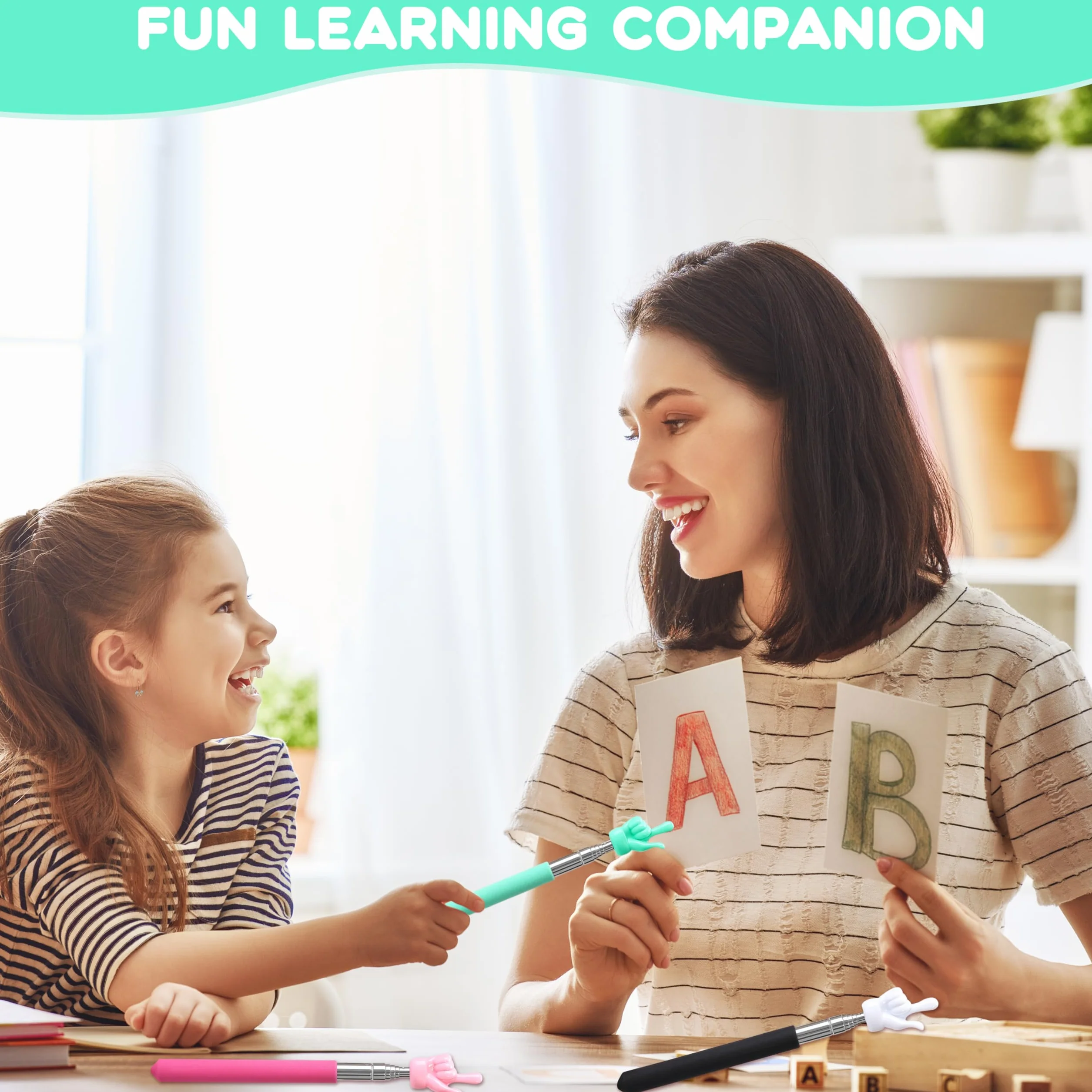 Pointeur Télescopique Rétractable 8 Pièces pour Enseignants Enfants Salle de Classe Conférences Démonstrations