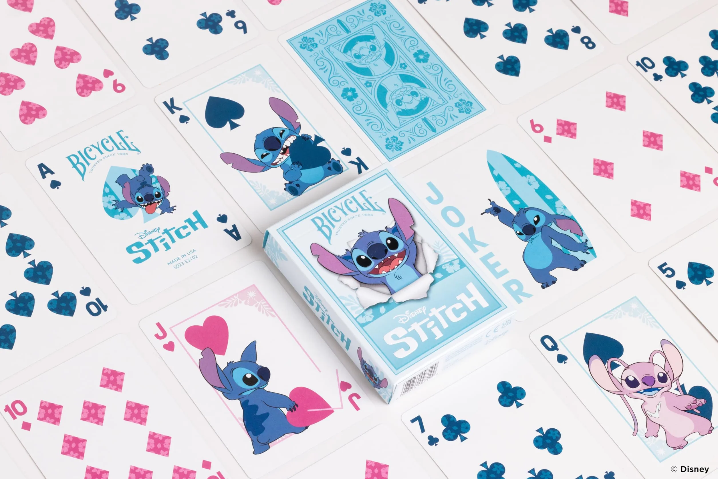 Disney Stitch Bicycle Jeu de Cartes à Jouer Bleu