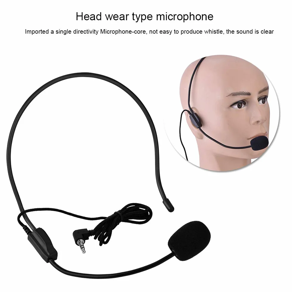 Microphone Monté sur la Tête, Réduction du Bruit, Mini Micros à Condensateur, Portable 3,5 mm