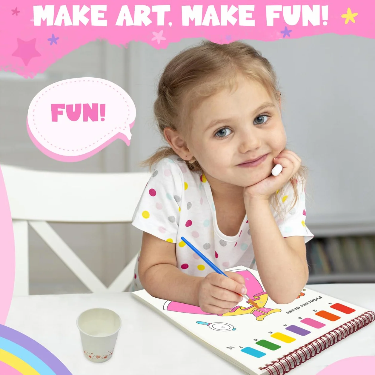 ZMLM Peinture Aquarelle Enfants avec Pinceau, Kits de Loisirs Créatifs Princesse 3-8 Ans