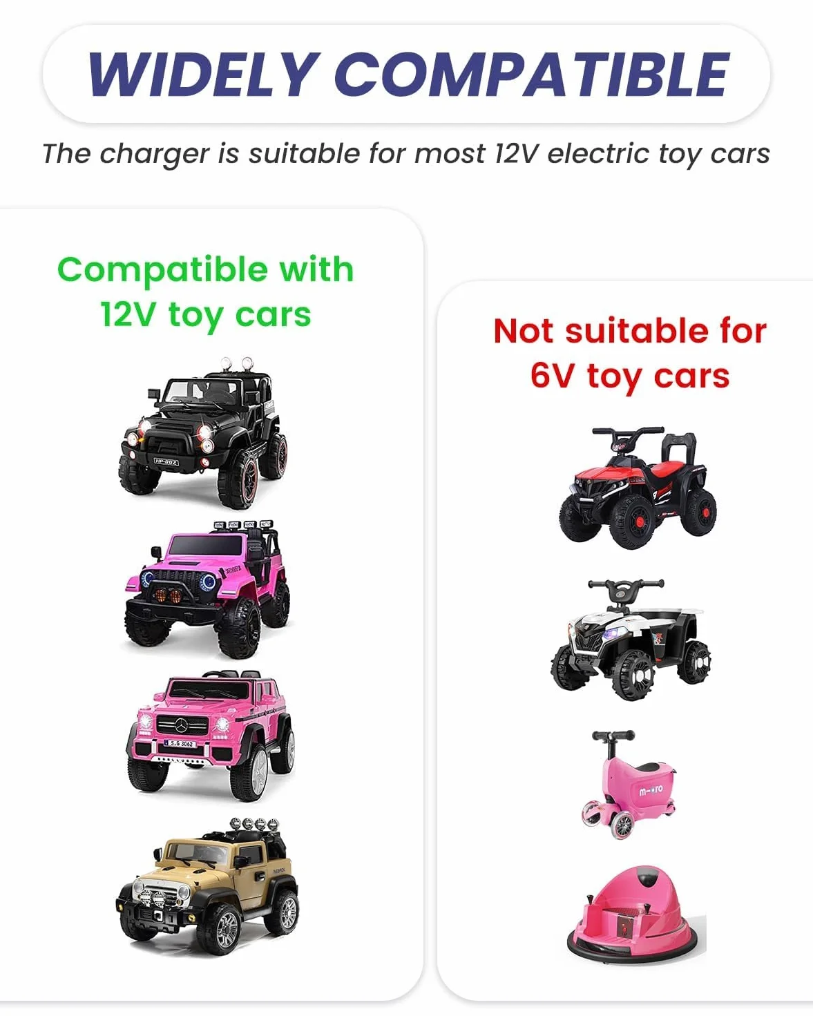 Chargeur Voiture Electrique Enfant 12V 1A 1000MA 1.5 mètre Pour Batterie Moto SUV VTT