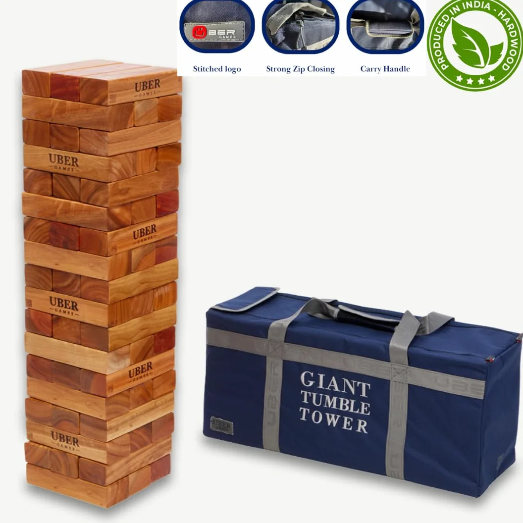 Tour mobile en bois dur XXL jusqu'à 250 cm – Jeu de tour empilable : le bois le plus dur du marché – 100 % écologique en Inde – Jumbo