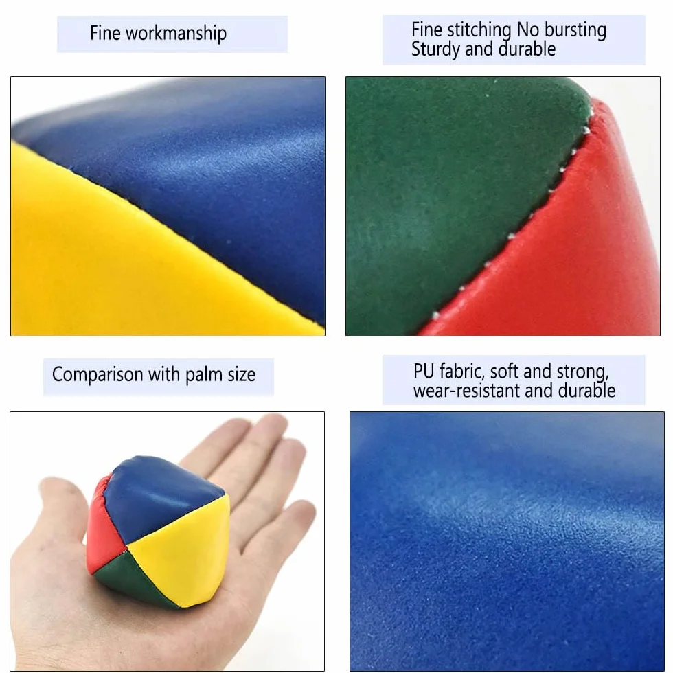 Balles de jonglage Paquet de 6 pour Débutants Professionnels Amateurs équilibrées avec tuto