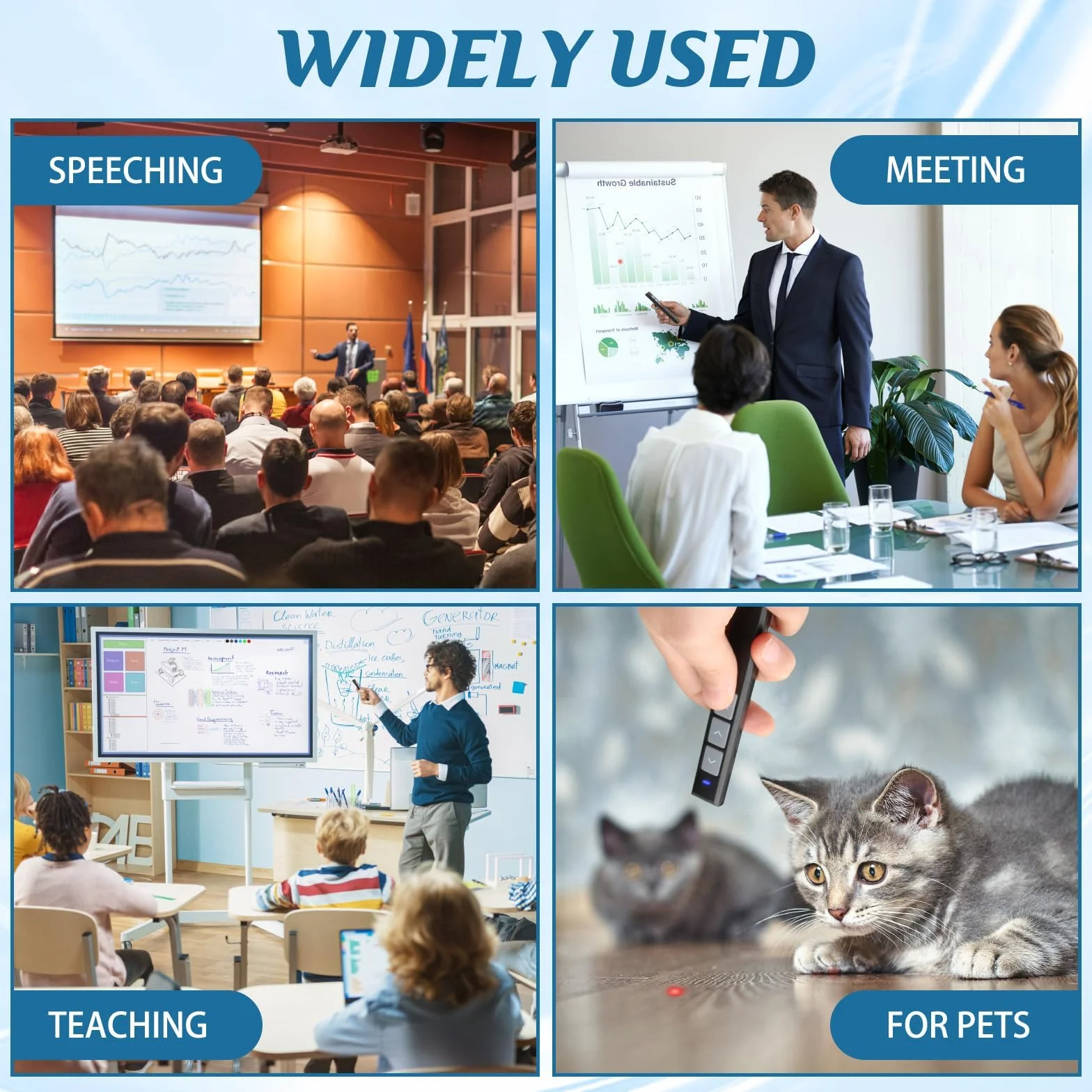 Pointeur du Présentateur sans Fil 2.4 GHz Clicker Powerpoint pour Enseignement Bureau