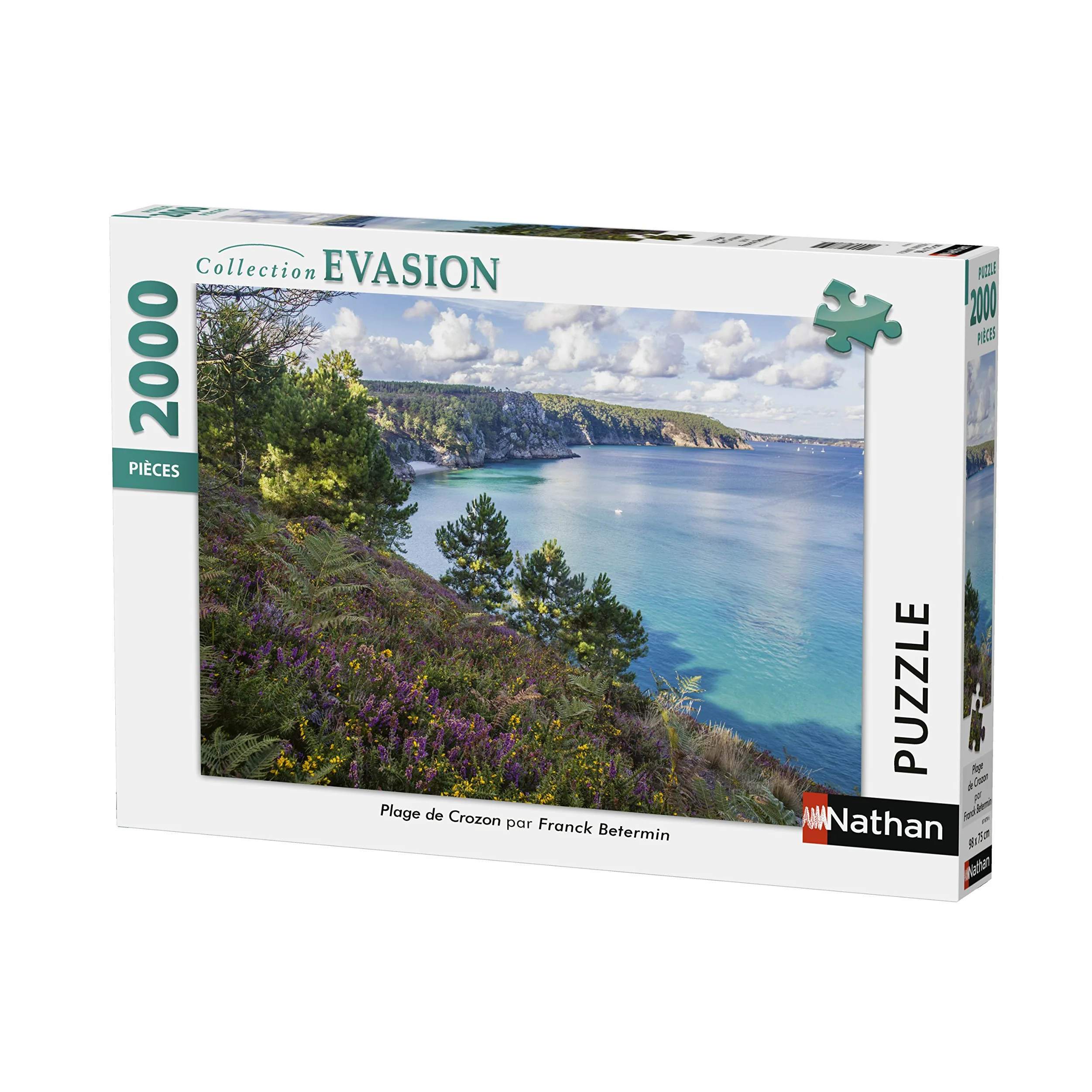 Nathan - Puzzle 2000 pièces - Plage de Crozon - Adultes et Enfants dès 14 Ans - Puzzle de qualité supérieure - Encastrement Parfait - Collection Évasion - 87879