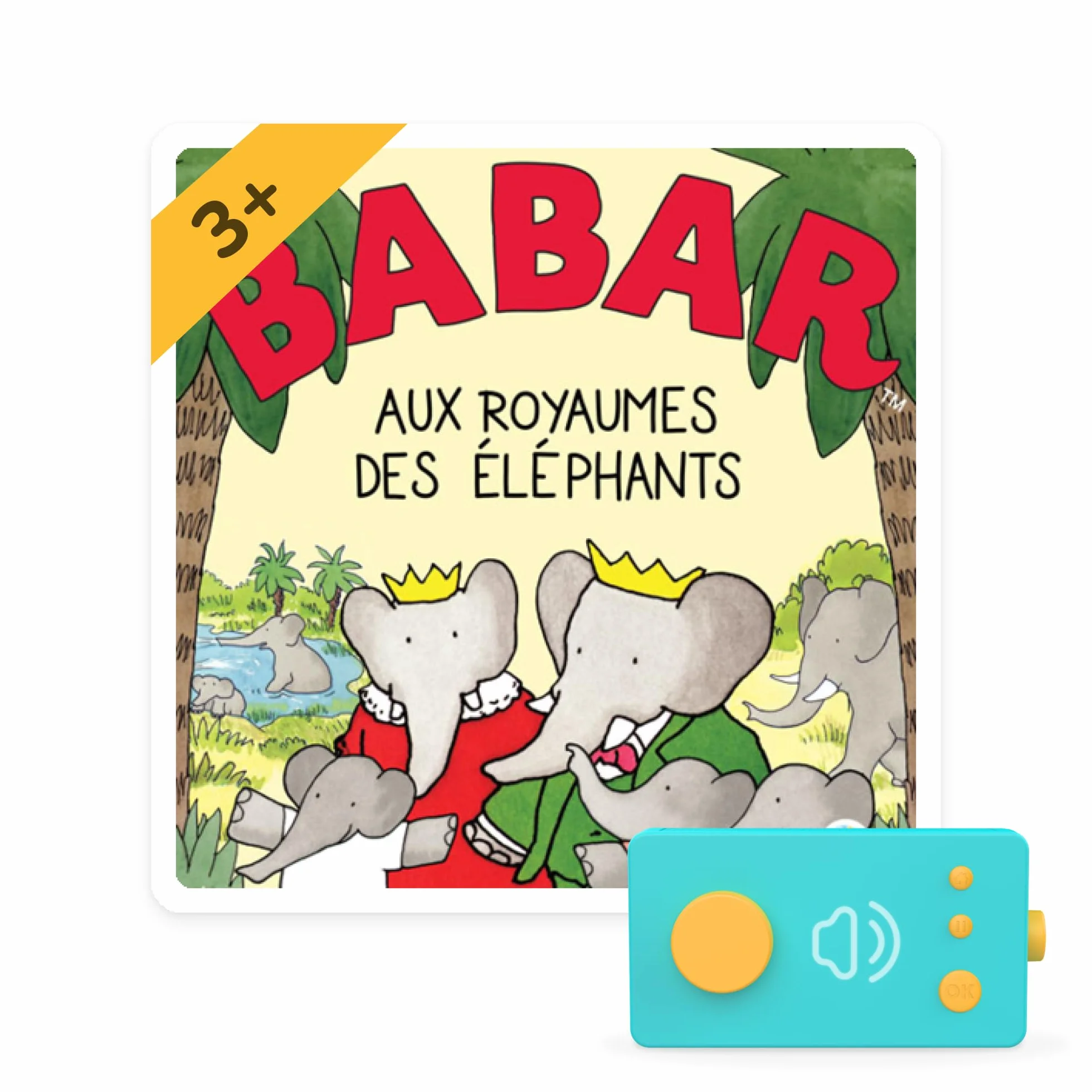 Lunii Babar aux royaumes des éléphants Livre Audio interactif français durée 1h27 dès 3 Ans