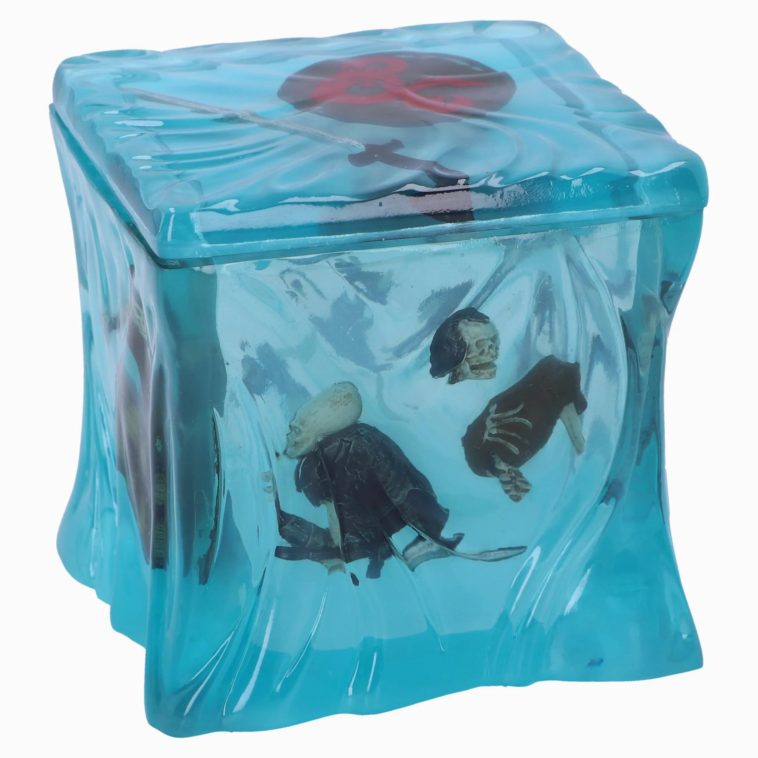 Nemesis Now Dungeons & Dragons Gelatinous Cube Boîte à dés 11 cm Résine Bleu Produit sous licence officielle D&D Boîte à dés gélatineux translucide, coulée dans la meilleure résine, peinte à la main