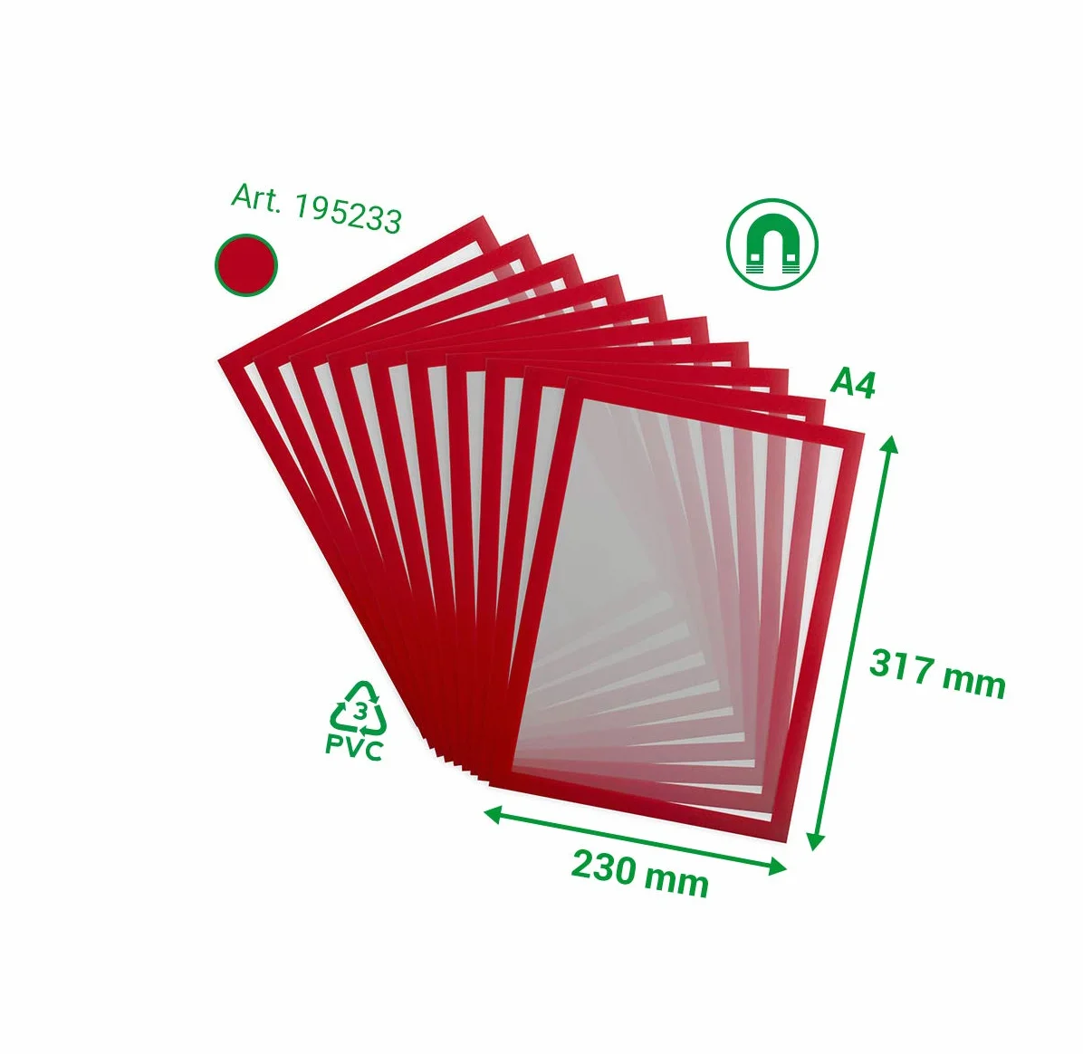 Tarifold Magneto PRO 10 Cadre informatif magnétique A4 rouge