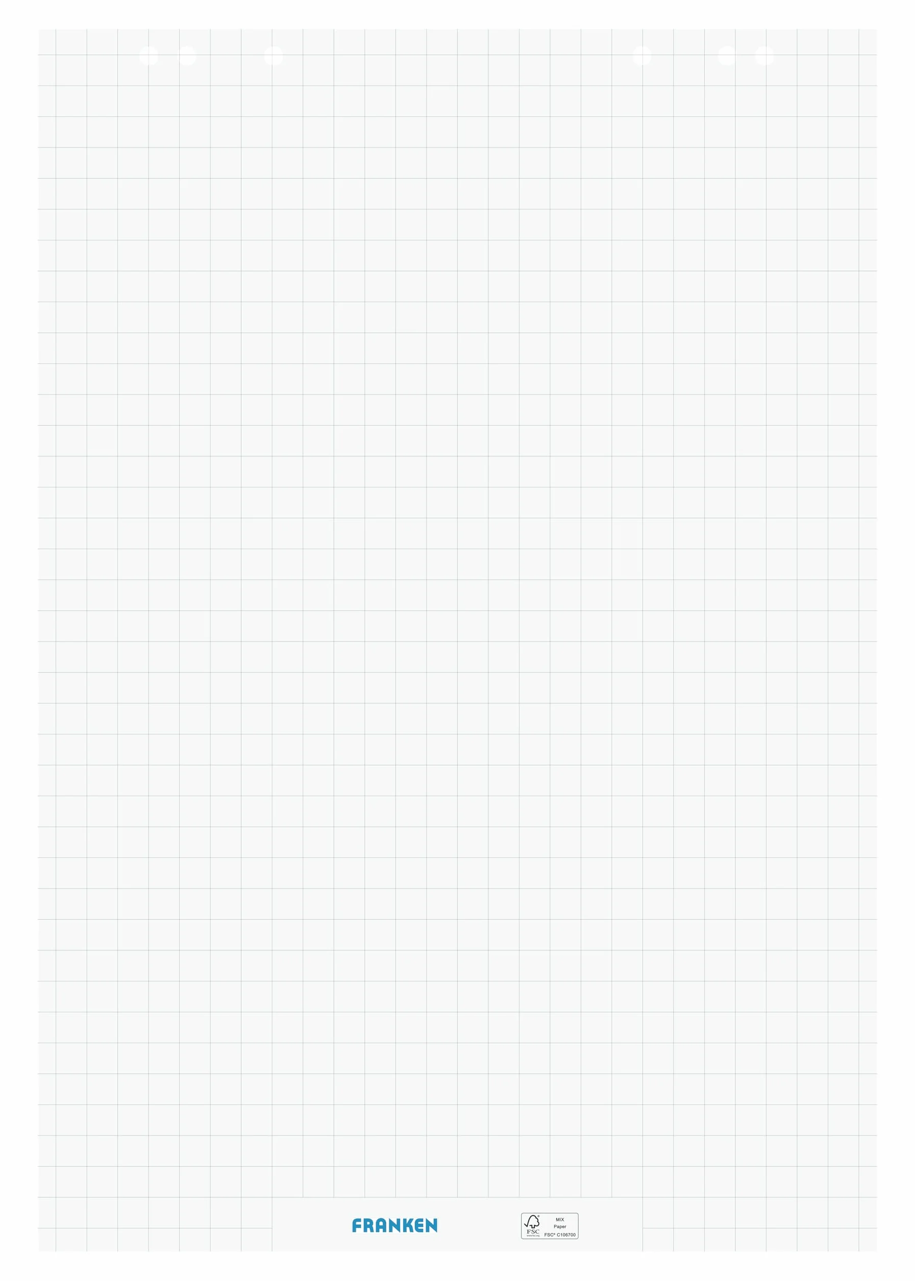 FRANKEN F2130 Papier pour tableau à rabat réversible 80 g/m² à carreaux et vierges 100 feuilles FSC