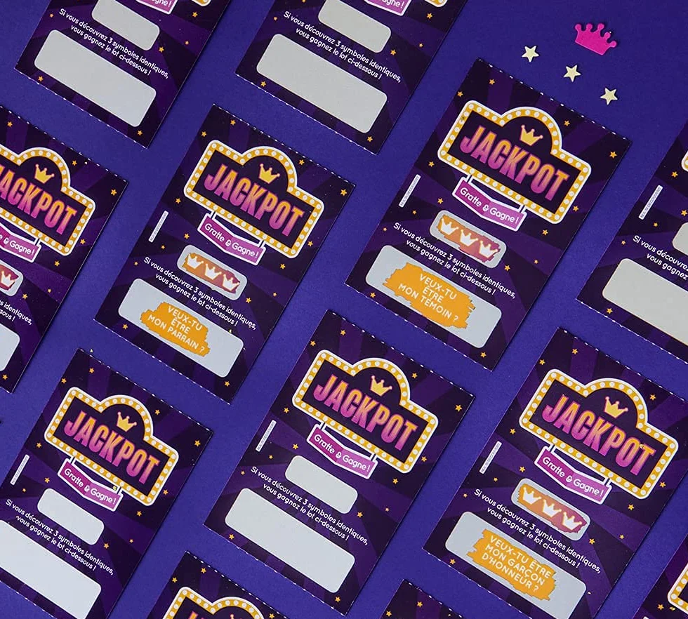 Carte à gratter demande témoin demoiselle d'honneur parrain marraine style ticket de jeu