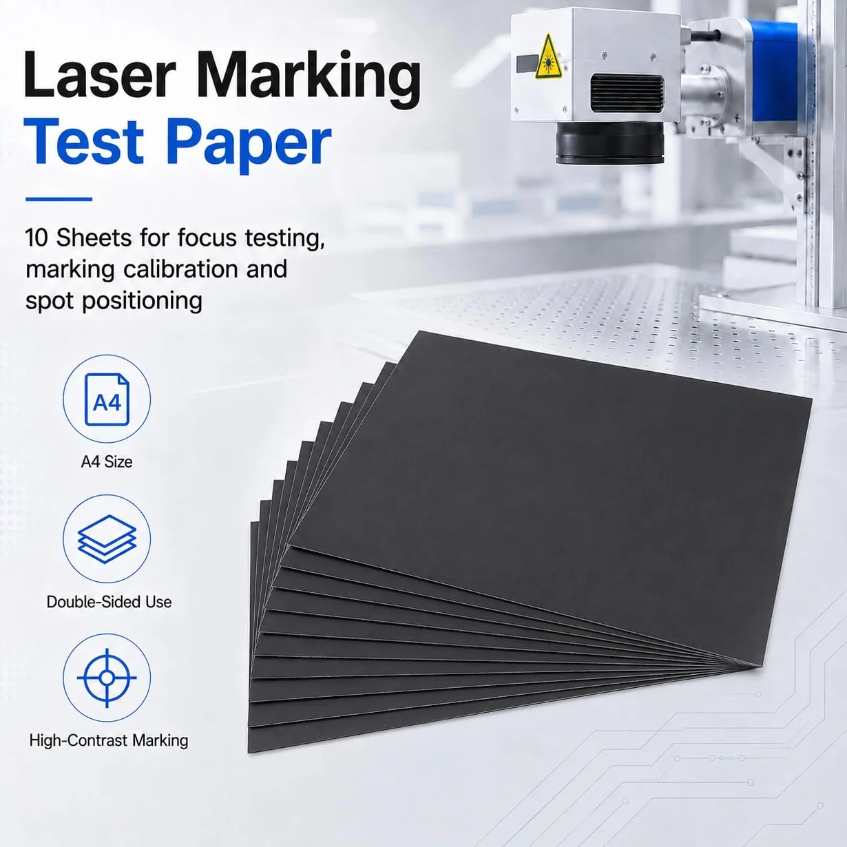 Papier de Test Gravure Laser A4 285x210mm Double Face pour Marquage Laser Fibre