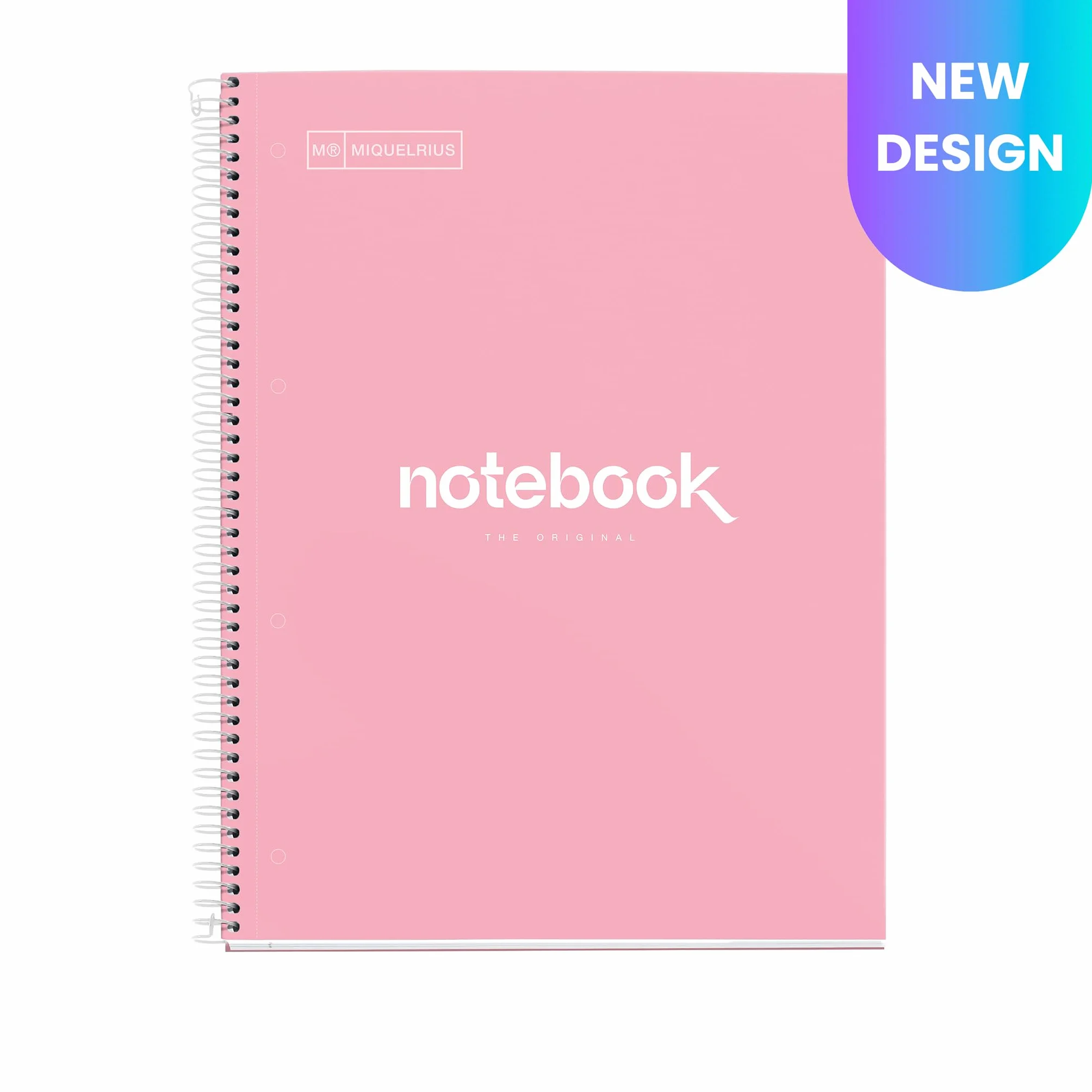 Miquelrius Cahier A4 à Spirale Emotions 80 Feuilles 90 g/m² Petits Carreaux 5 mm Couverture Rigide Rose