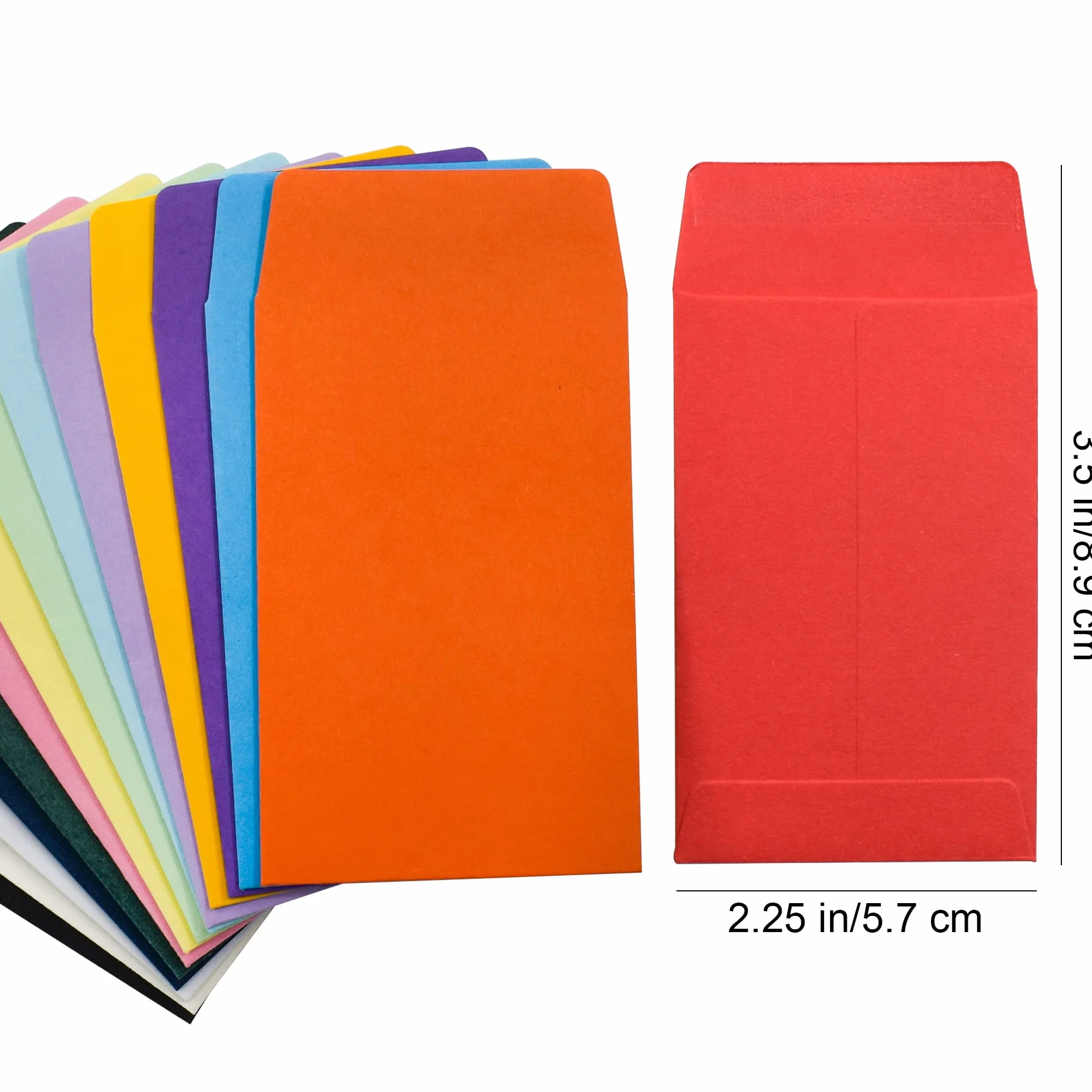 VANRA Lot de 150 Enveloppes Colorées pour Pièces de Monnaie 5,3 x 8,9 cm