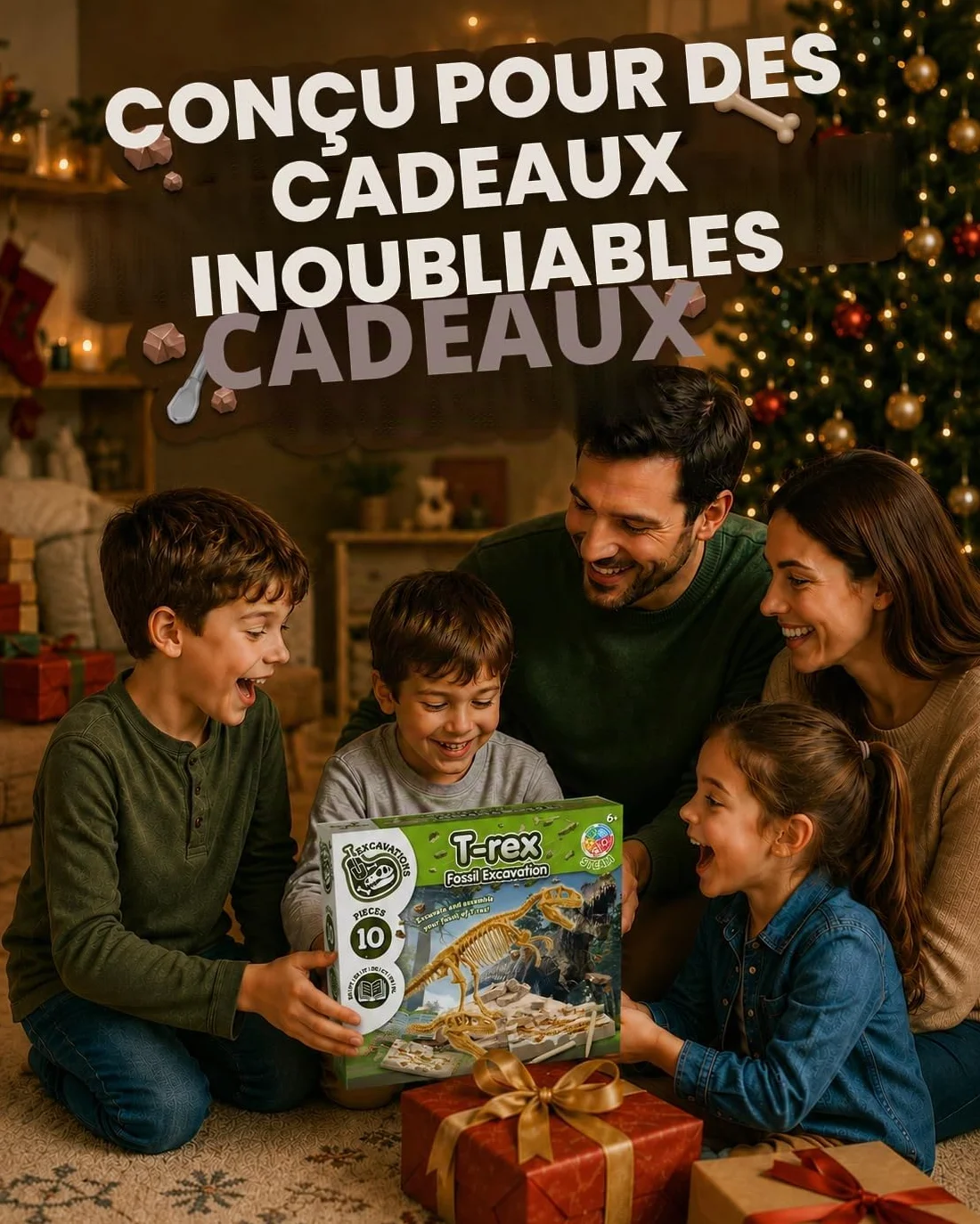 Science4you Dinosaure T-Rex Kit de Fouille pour Enfants +6 Ans - Excaver et Assembler Fossiles, Jeu d'Archéologie