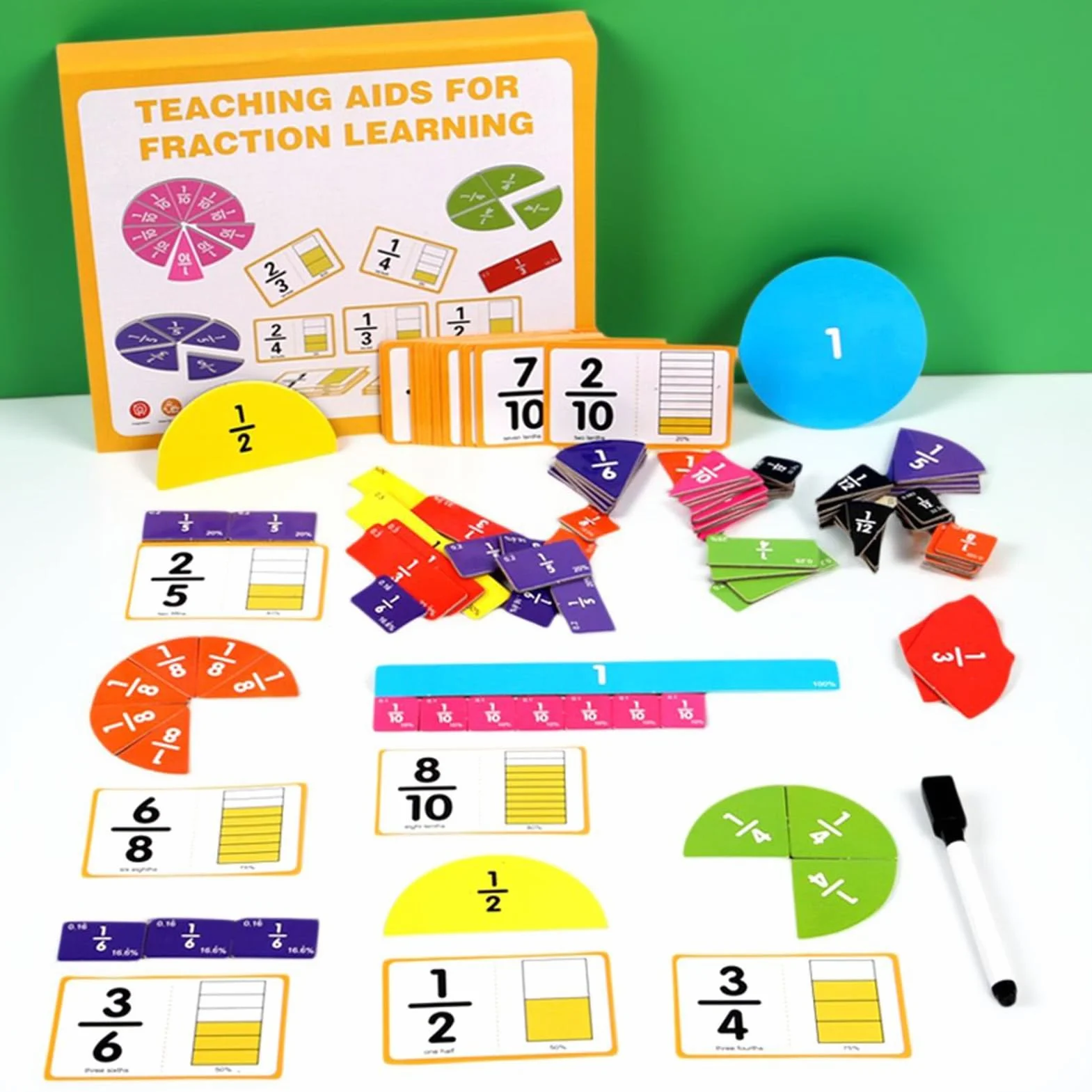 Fractions magnétiques - Matériel de manipulation des fractions, Jeu éducatif pour enfants dès 3 ans