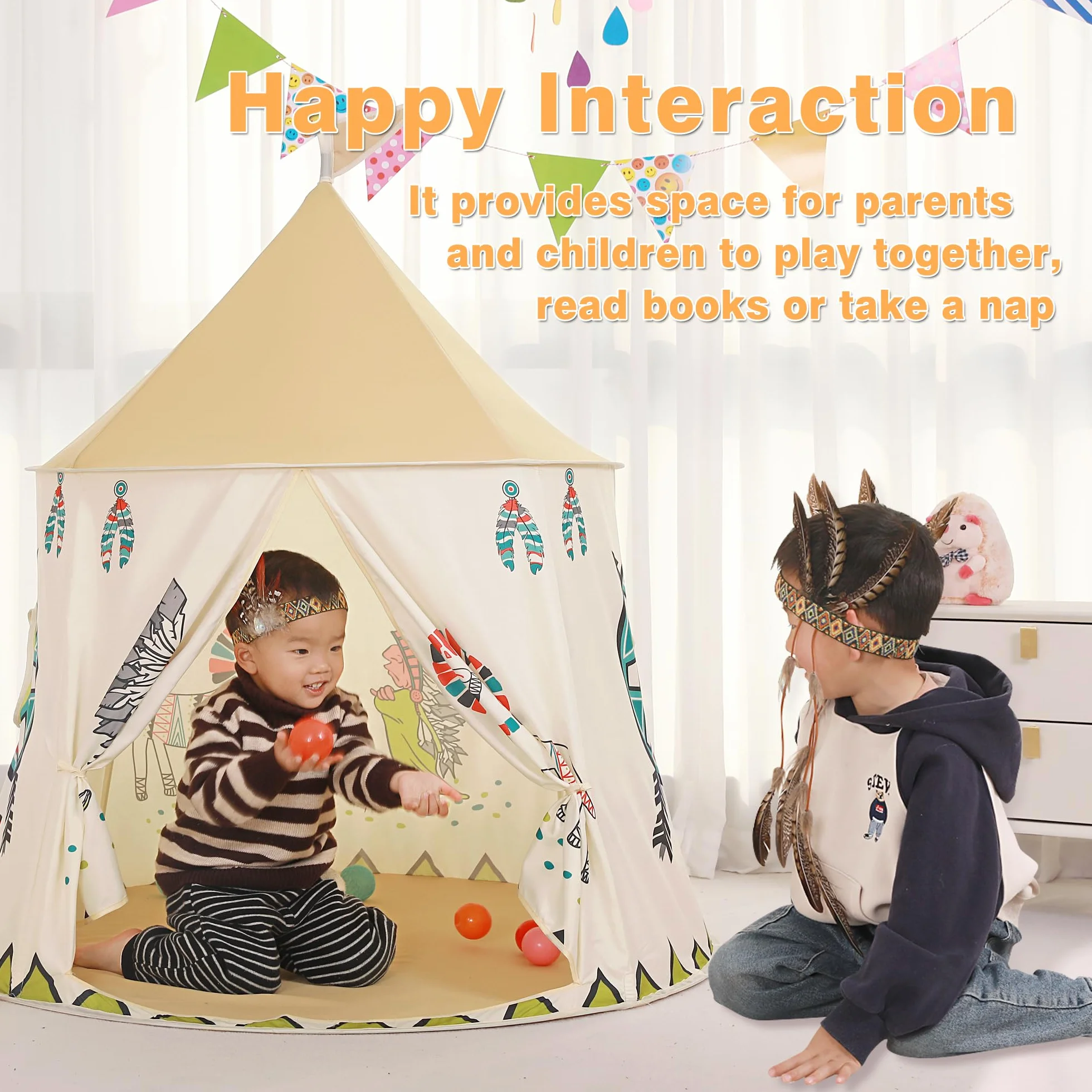 Tente de Jeu pour Enfants Pop-up Tipi Prinzessin Schlosszelt EN71