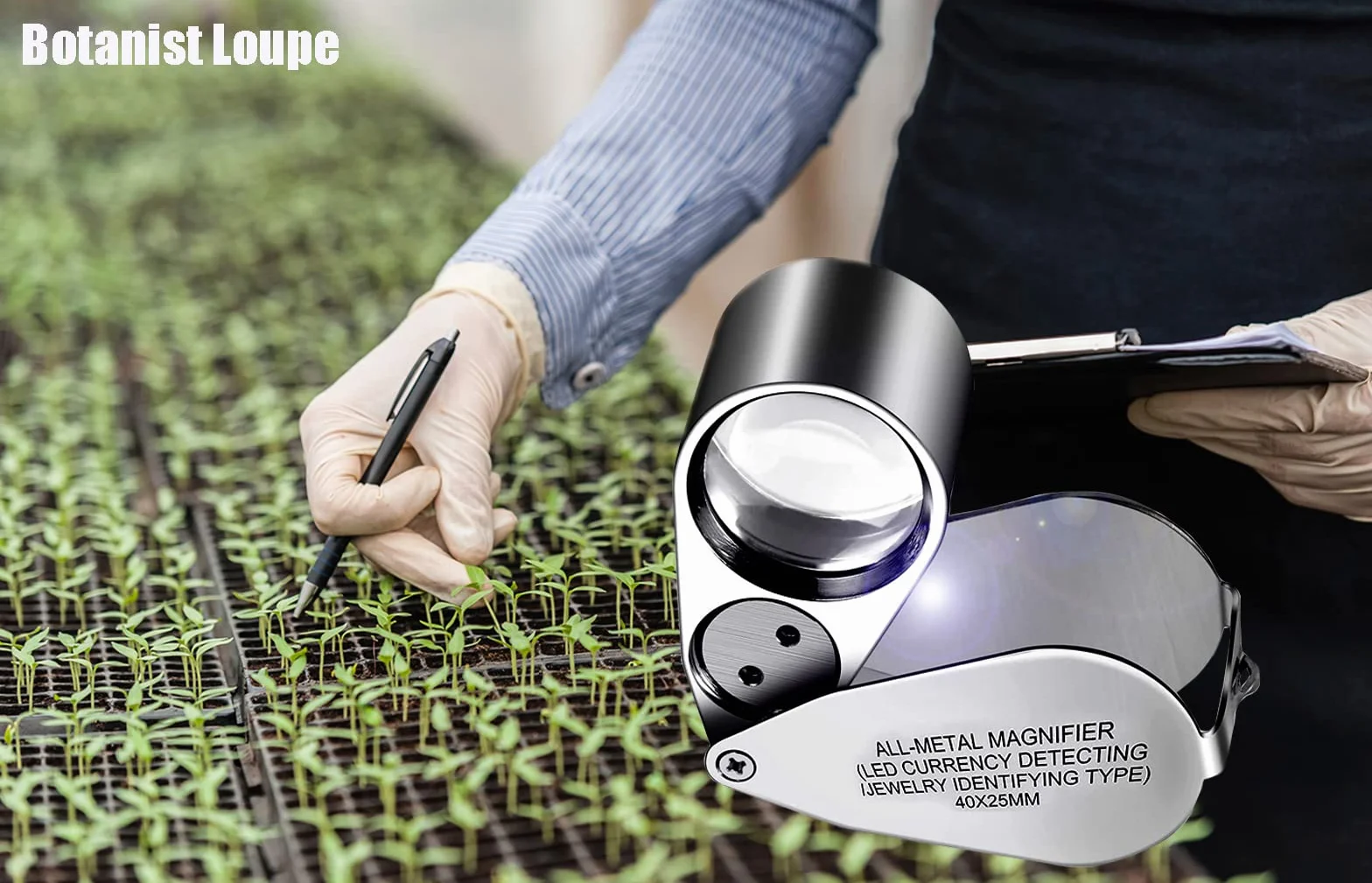 Loupe Bijoutier 40X en Acier Inoxydable pour Diamants, Bijoux, Pièces de Monnaie