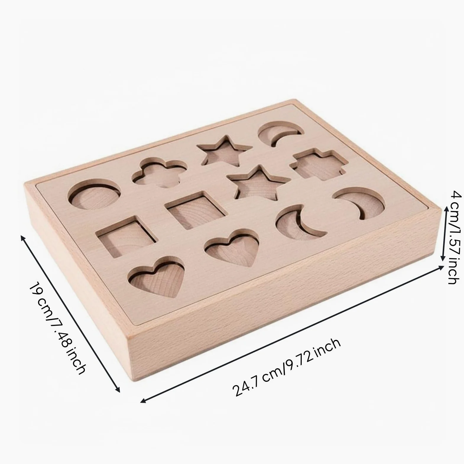 Jeu d'apprentissage des Formes en Bois Planche d'Activité Puzzle Éducatif Tri Couleurs et Formes Développe la Motricité Fine et la Curiosité Convient, Bois Naturel