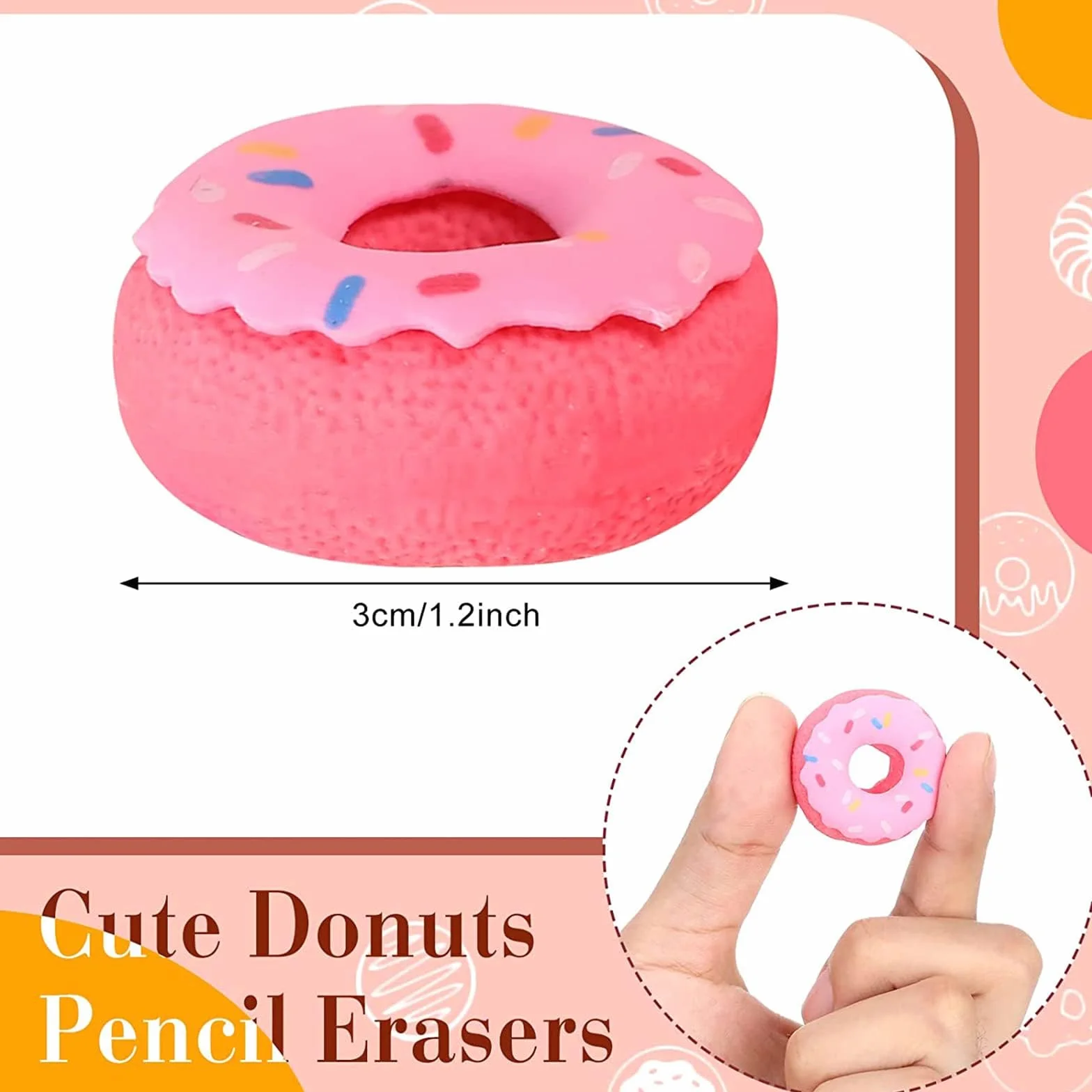 Gommes à Donut Kawaii Enfant 18 Pièces Gomme Souple Créative Effacement Propre Papeterie
