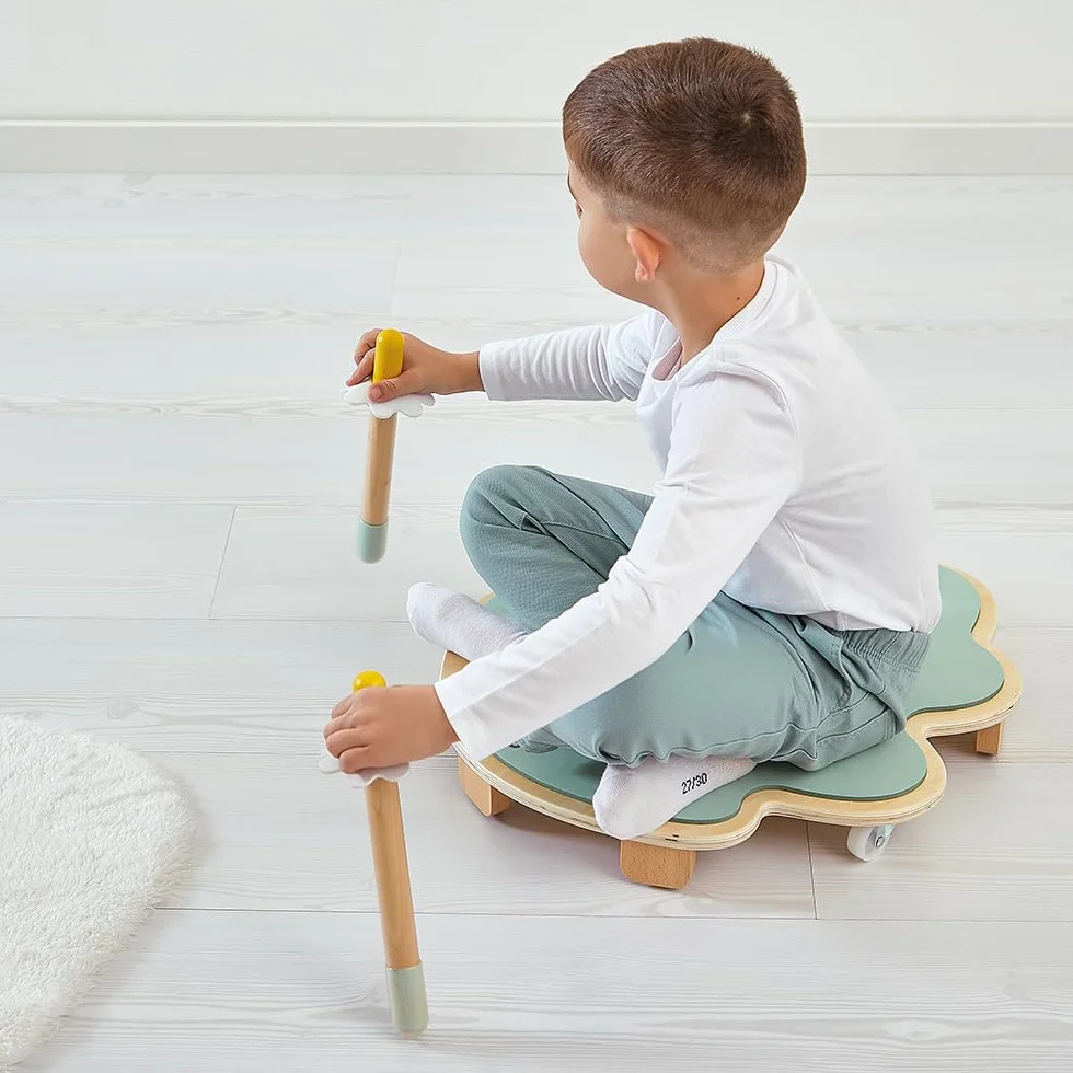 Janod Feuille Roulante Sweet Cocoon Planche à roulettes en Bois FSC Jeu d'Adresse Enfant 4 Ans