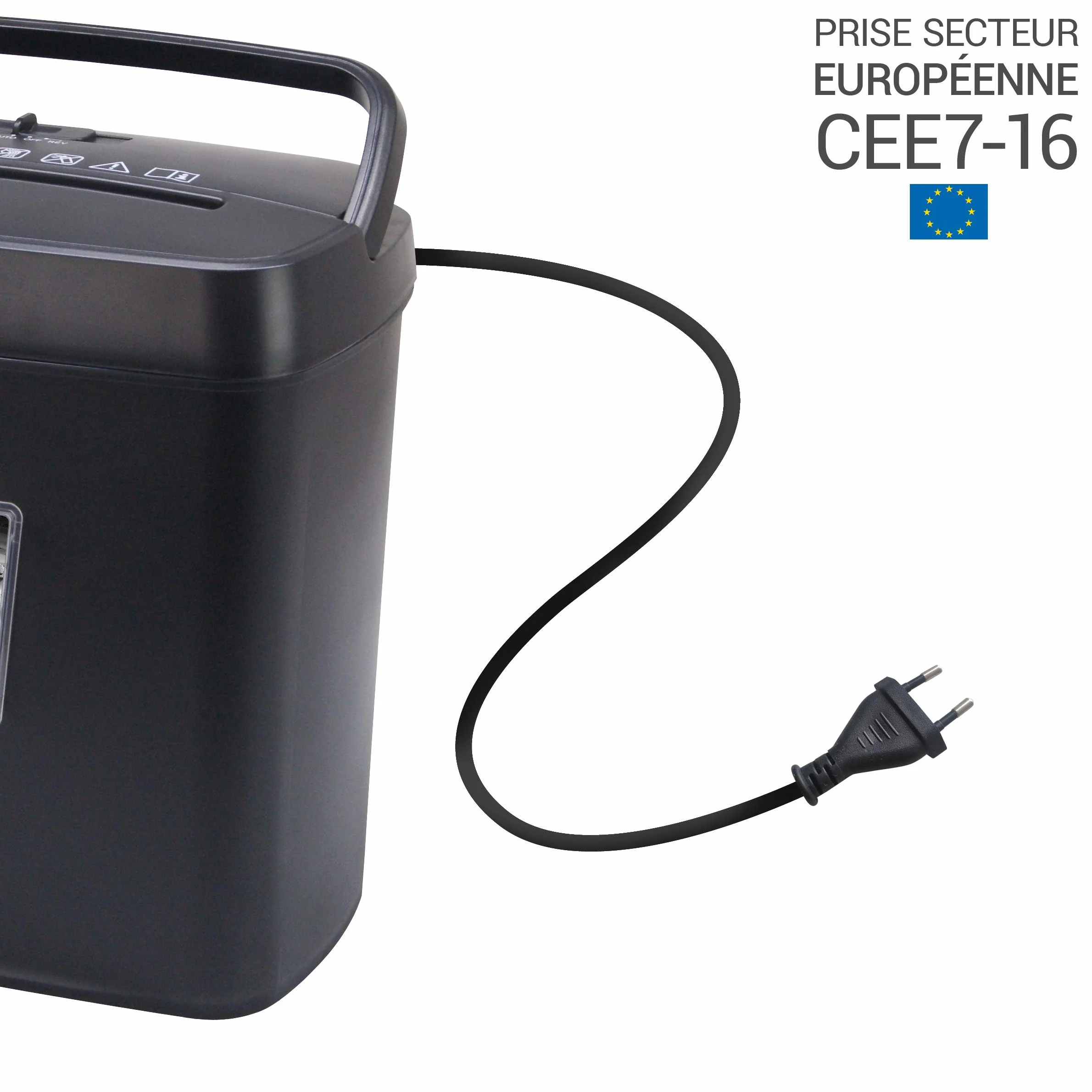 Waytex Destructeur de Documents Coupe Croisée 6 Feuilles bac 12,5 litres