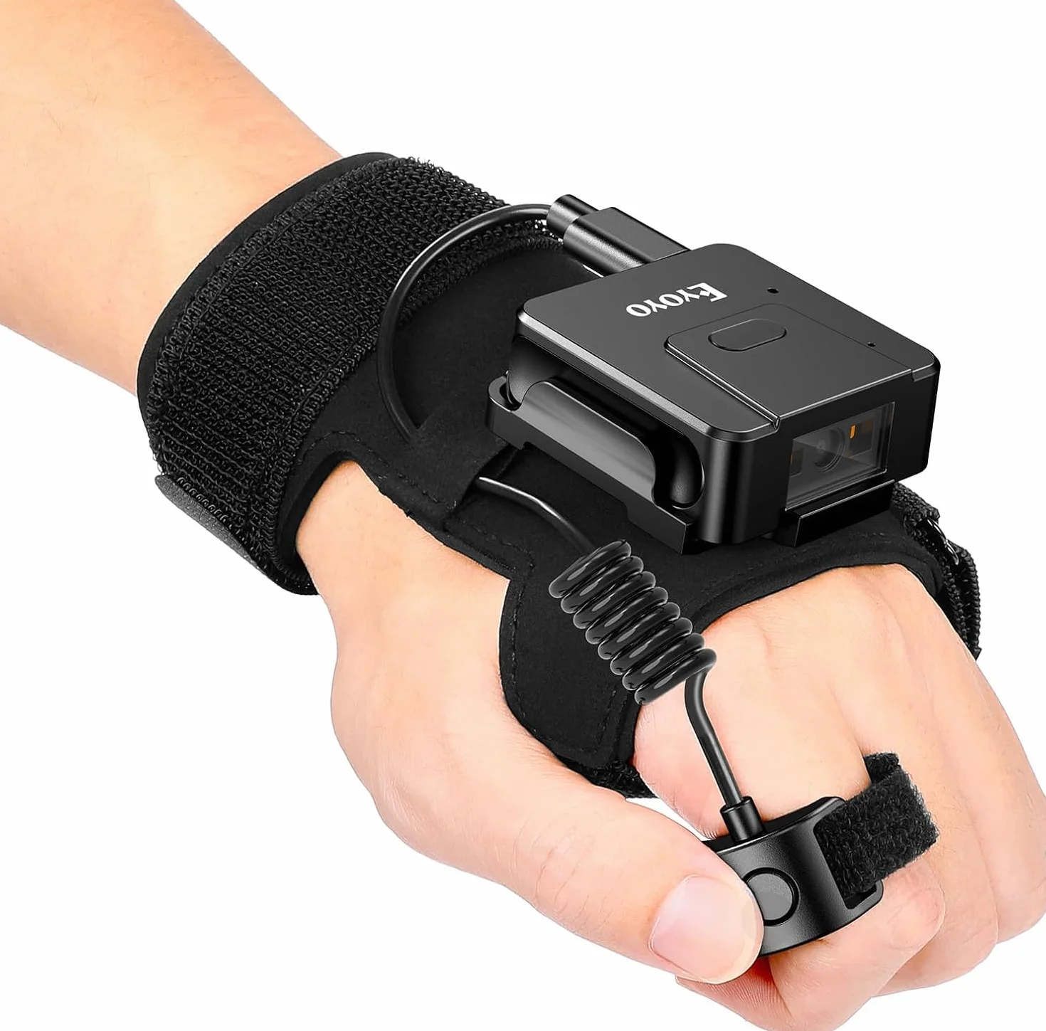Eyoyo 1D 2D Bluetooth Barcode Scanner, Wearable QR Code Reader for iPhone iPad Android
