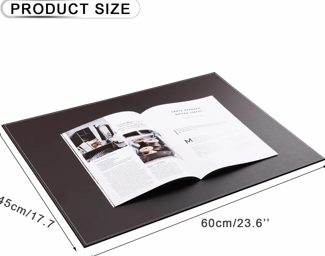 KINGFOM Sous Main Bureau Cuir Noir 60x45cm Tapis Protection Bureau Étanche