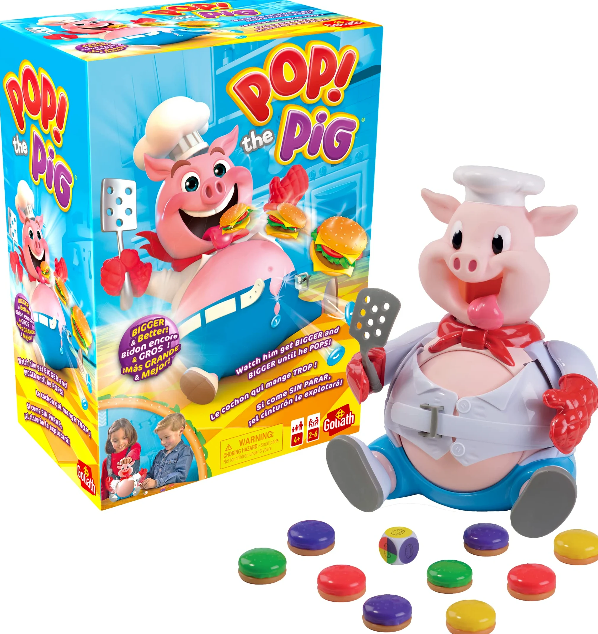 Goliath Games Pop The Pig : Jeux pour Enfants Encore Plus Grands et Meilleurs | pour 2 à 6 Joueurs | À partir de 4 Ans