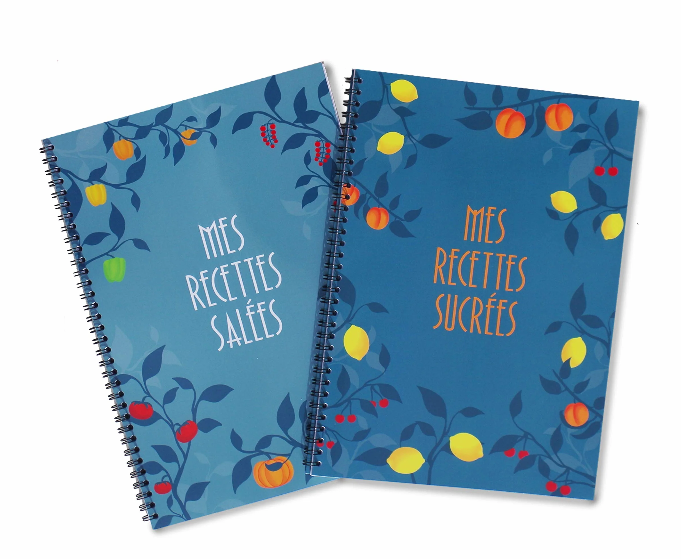 Cahier de Recettes Salées et Sucrées A4 Spirale, 60 Fiches Vierges