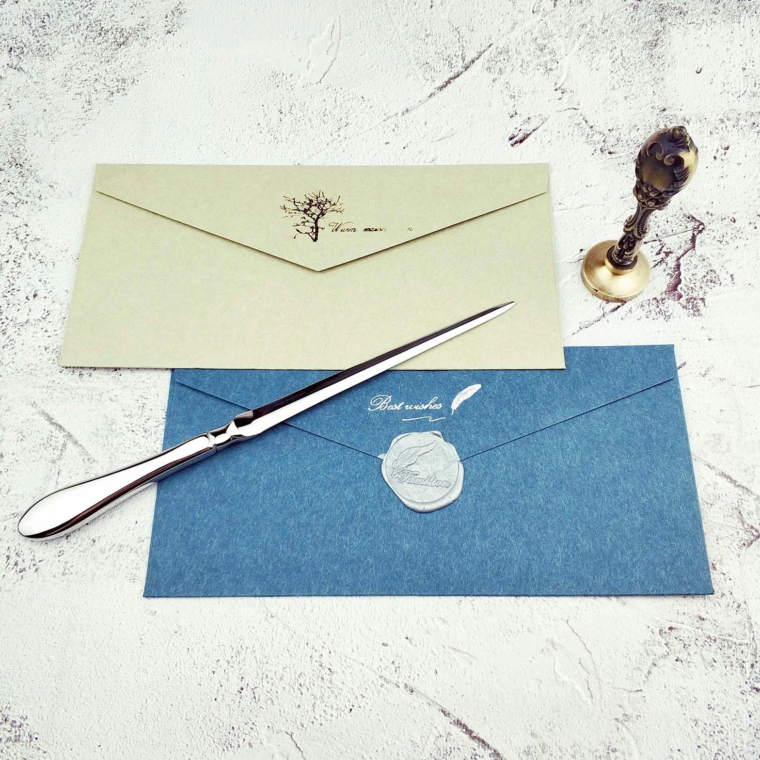 Sunnysam Silvery Letter Opener, Envelope Opener Knife, Metal Paper Cutting Knife, 9 Inches