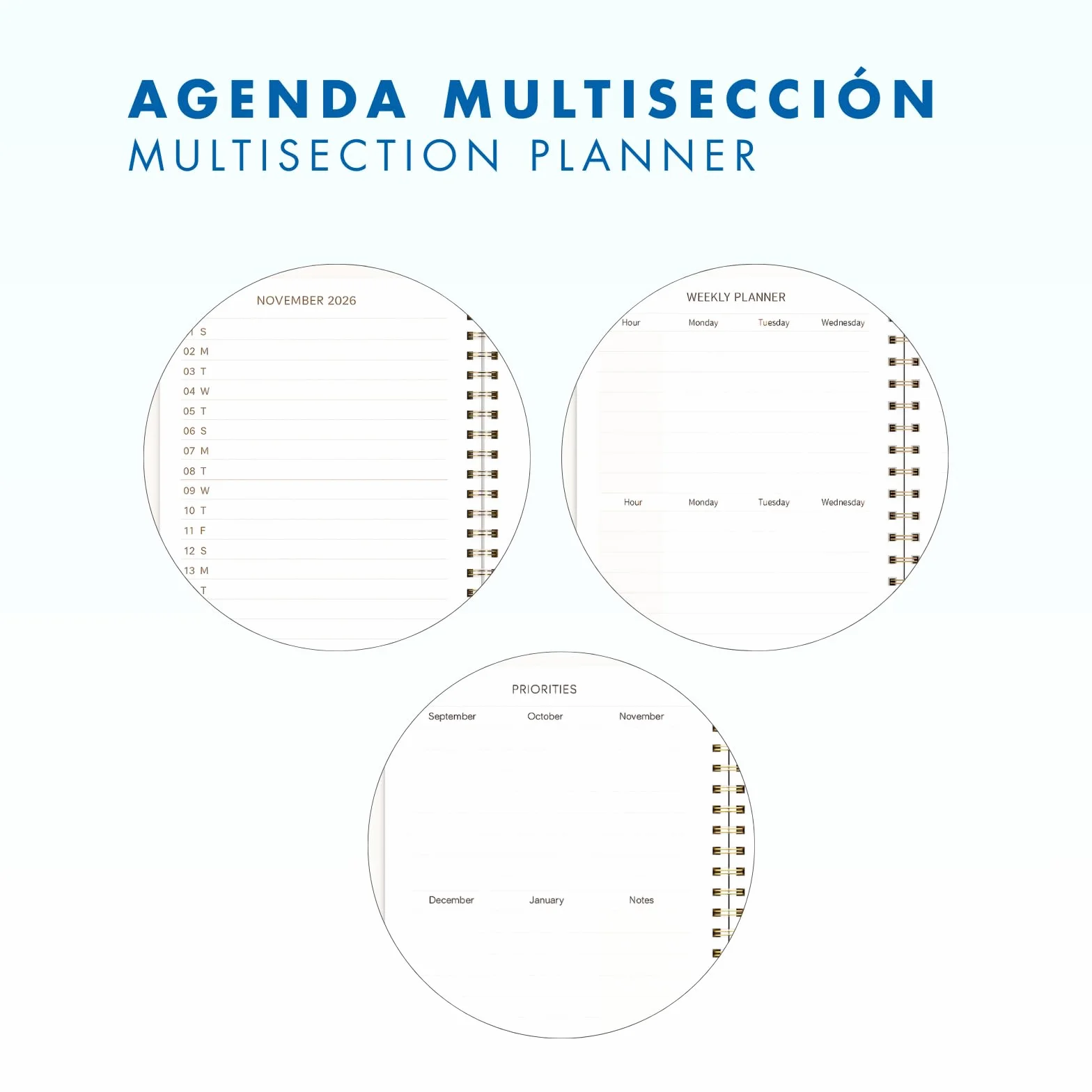 Agenda Scolaire 2026 2027 A5 17x21 cm Semaine Vue Couverture Simili Cuir Spirale Double Élastique Stickers Black Mousse