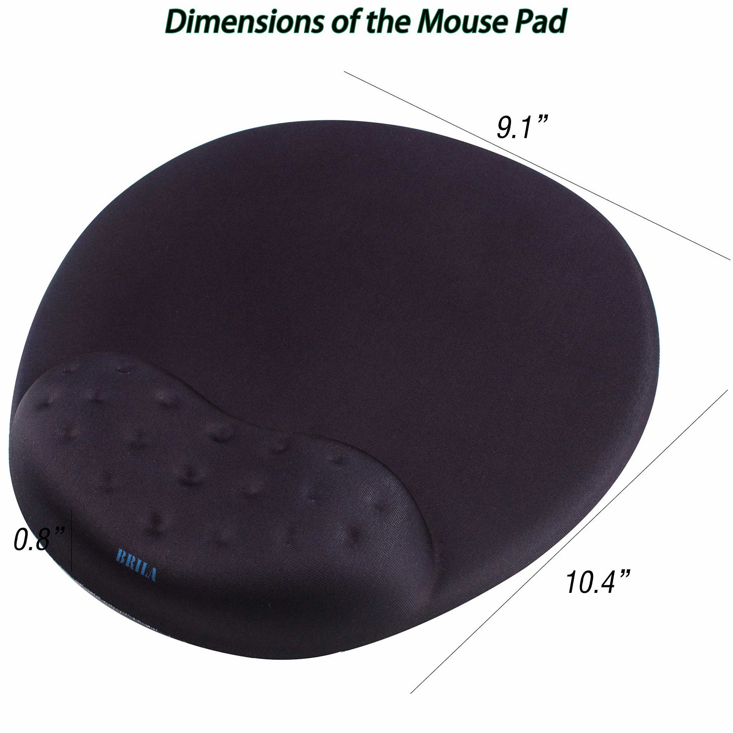 BRILA Tapis de Souris avec Repose-Poignet Gel Mousse à Mémoire de Forme Antidérapant Soulagement Douleur Bureau Ordinateurs