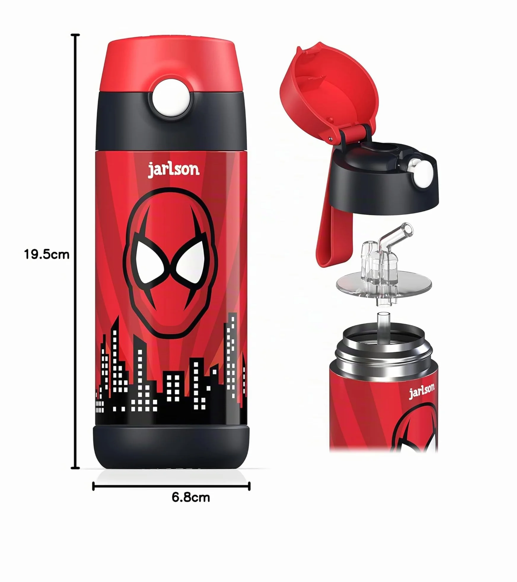 Jarlson Gourde Enfant 350ml Bouteille Isotherme Anti Fuite Inox Sans BPA