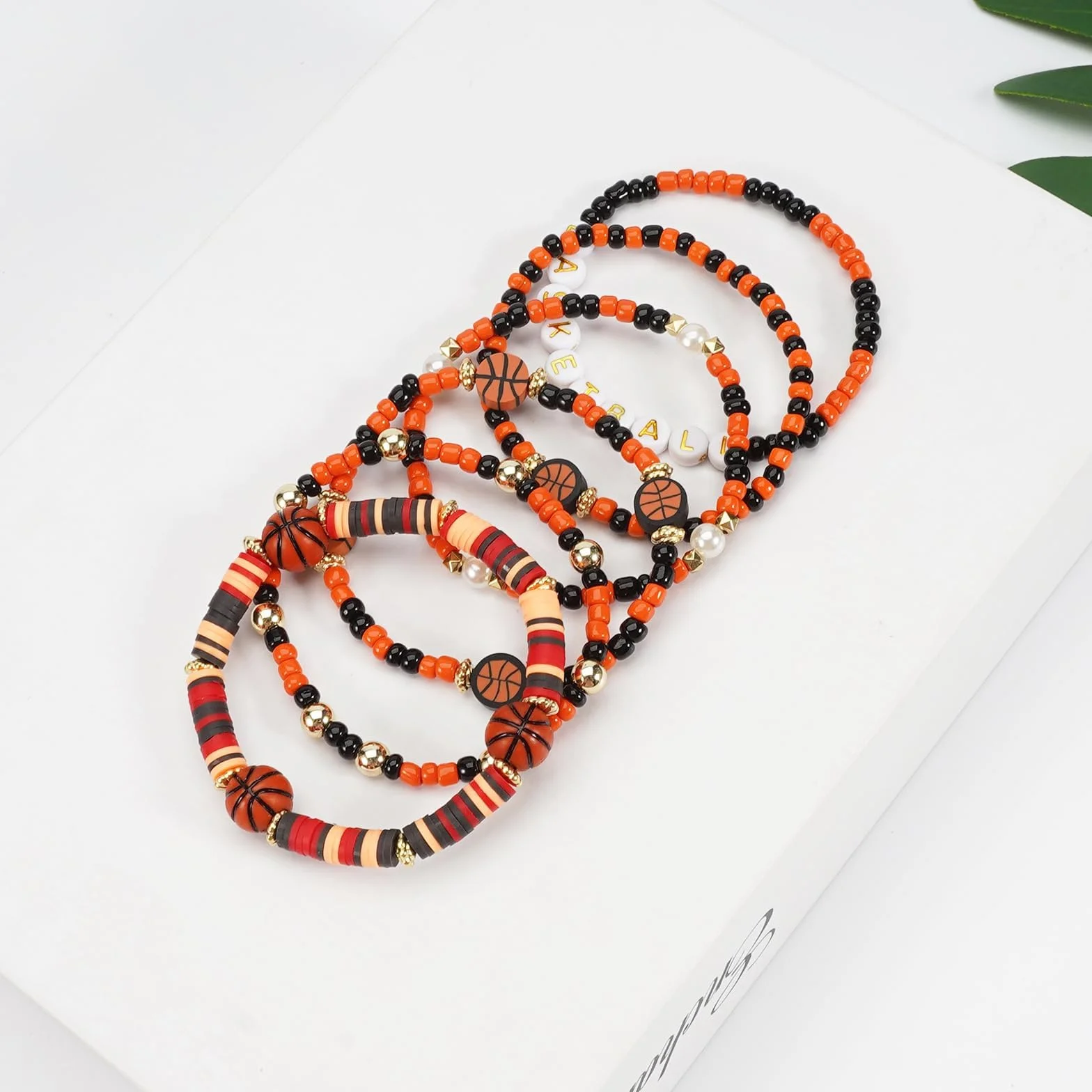 Bracelets Basketball Sport Élastique DIY Perles Cadeau Anniversaire pour Garçon Fille