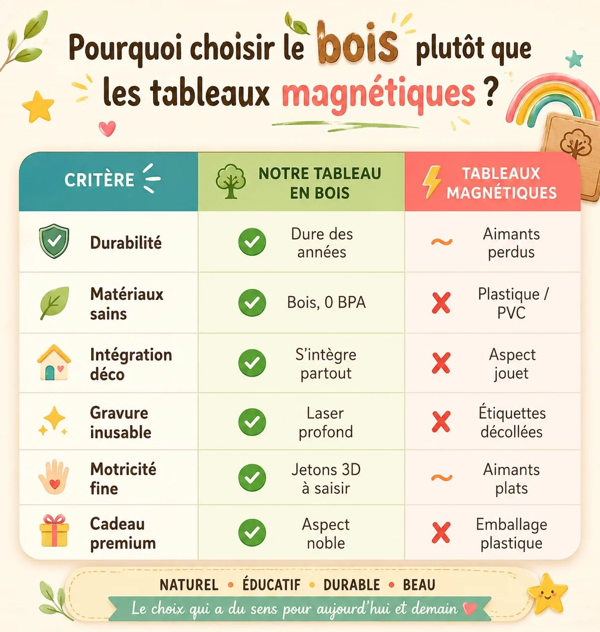 Tableau Routine Enfant Montessori Bois – Planning Journalier Habitudes Quotidiennes Matin Soir – Autonomie Enfant Smileys