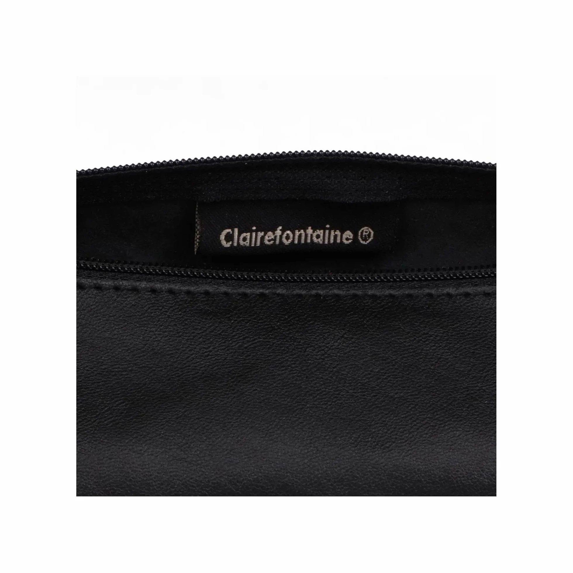 Clairefontaine Trousse Scolaire Ronde Noire Ø5,5x22 cm Cuir d'Agneau