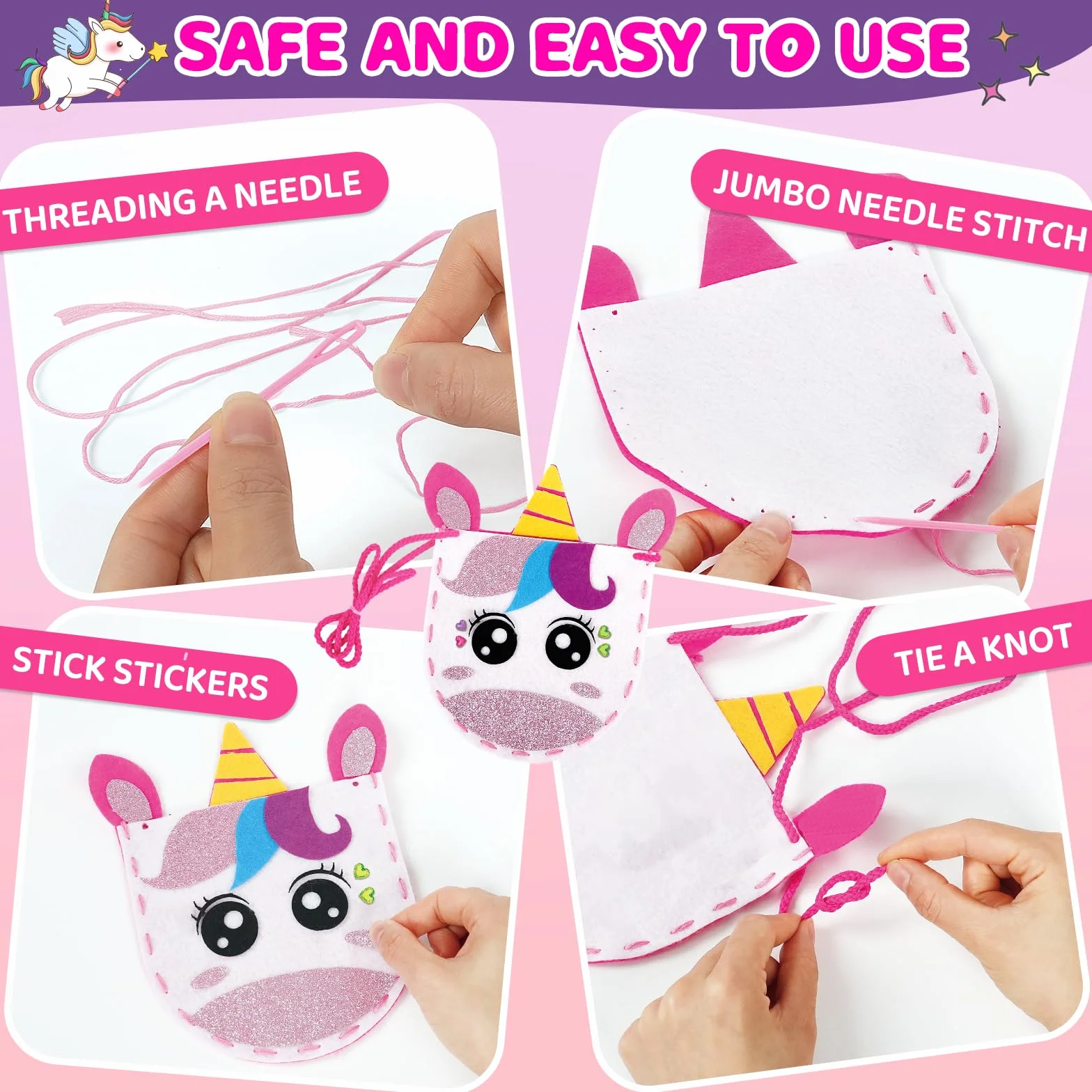 Kit Couture Enfant dès 6 Ans - 10 Projets DIY Animaux en Feutrine, Loisir Créatif Fille